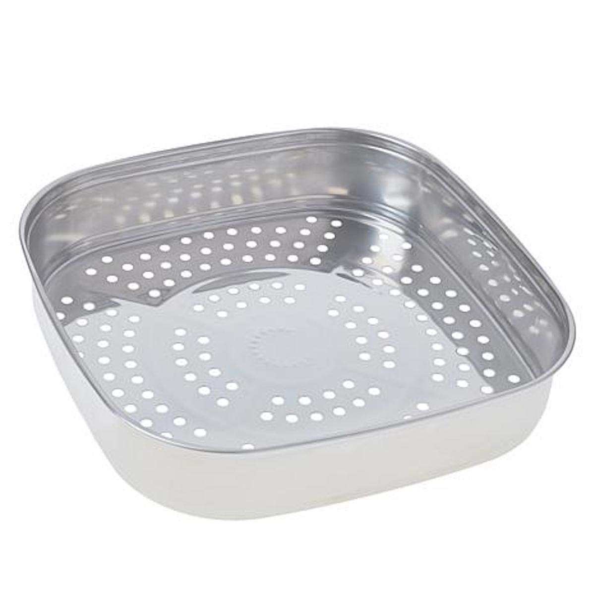 Renewed Curtis Stone 12-Inch Square Steamer Tray - Premium Stainless Steel Cookware for Healthy Meal Prep & Vegetable Steaming | Perfect for Stovetop Cooking & Kitchen Essentials
