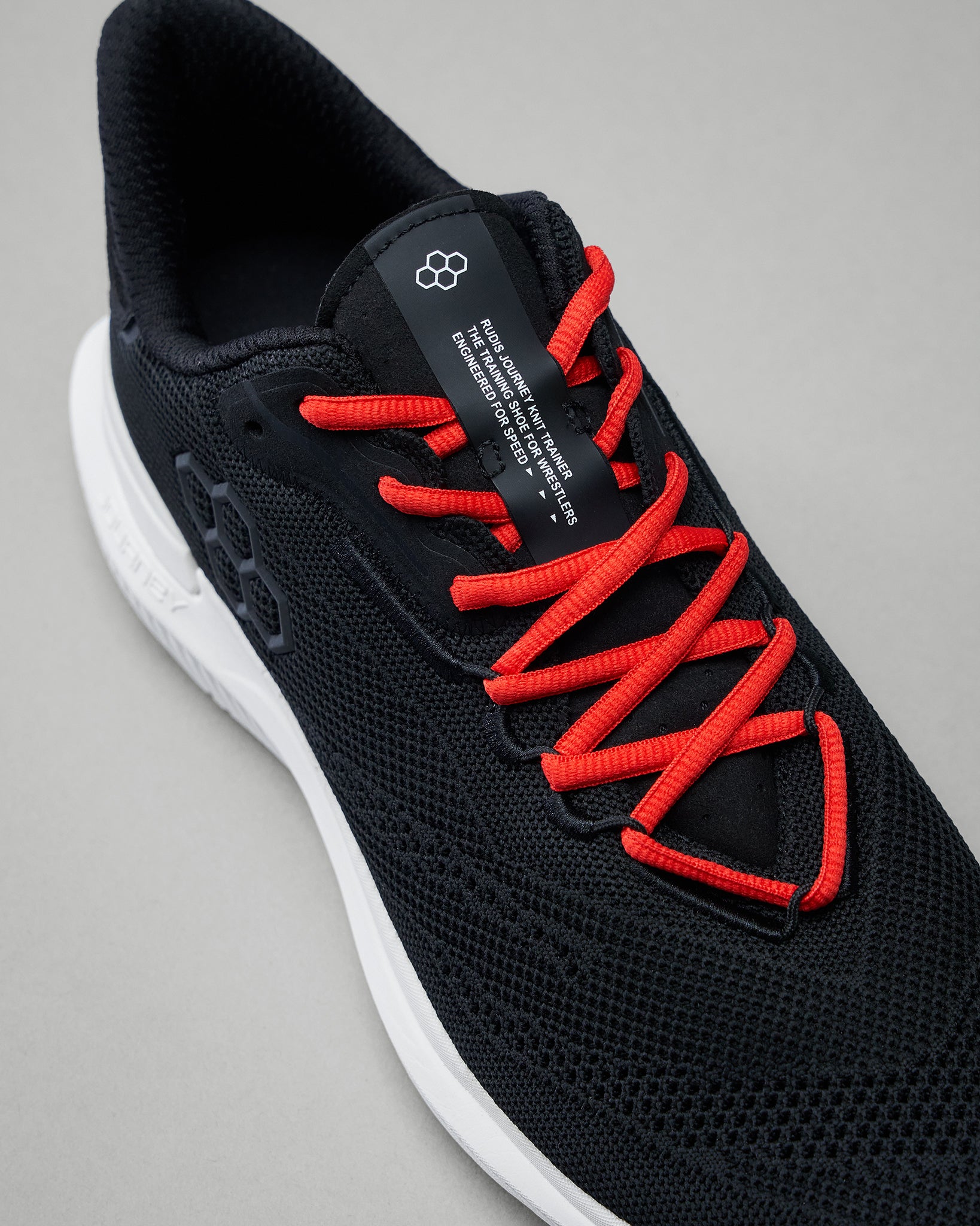 RUDIS Journey Knit Adult Wrestling Training Shoes - Black | Lightweight & Breathable for Grappling, Mat Work & Combat Sports