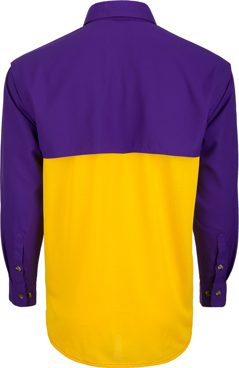 LSU Long Sleeve Mesh Back Flyweight Shirt for Men - Lightweight Breathable Performance Top for Running, Workouts & Outdoor Activities