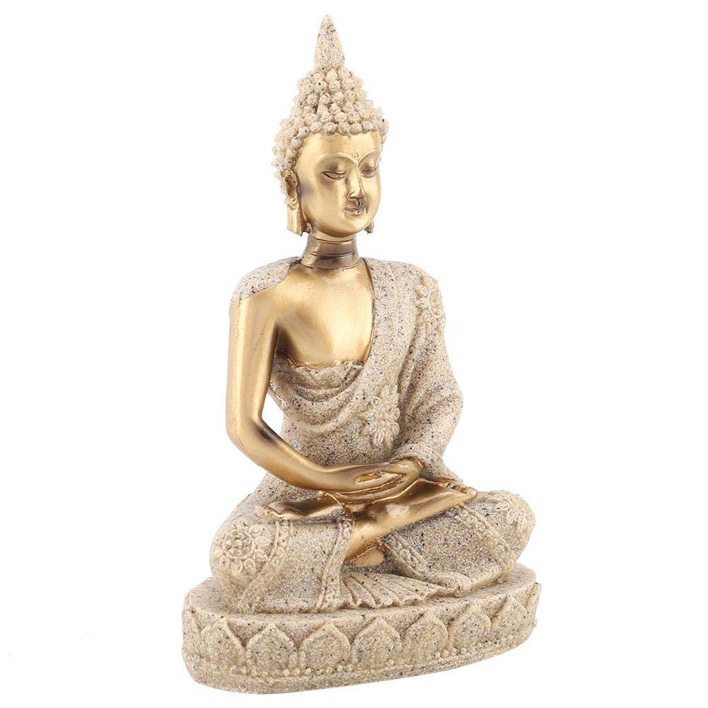 03 Handcrafted Gold Buddha Statue - Exquisite Carving Home Decor for Meditation, Living Room & Office | Spiritual Gift & Feng Shui Ornament