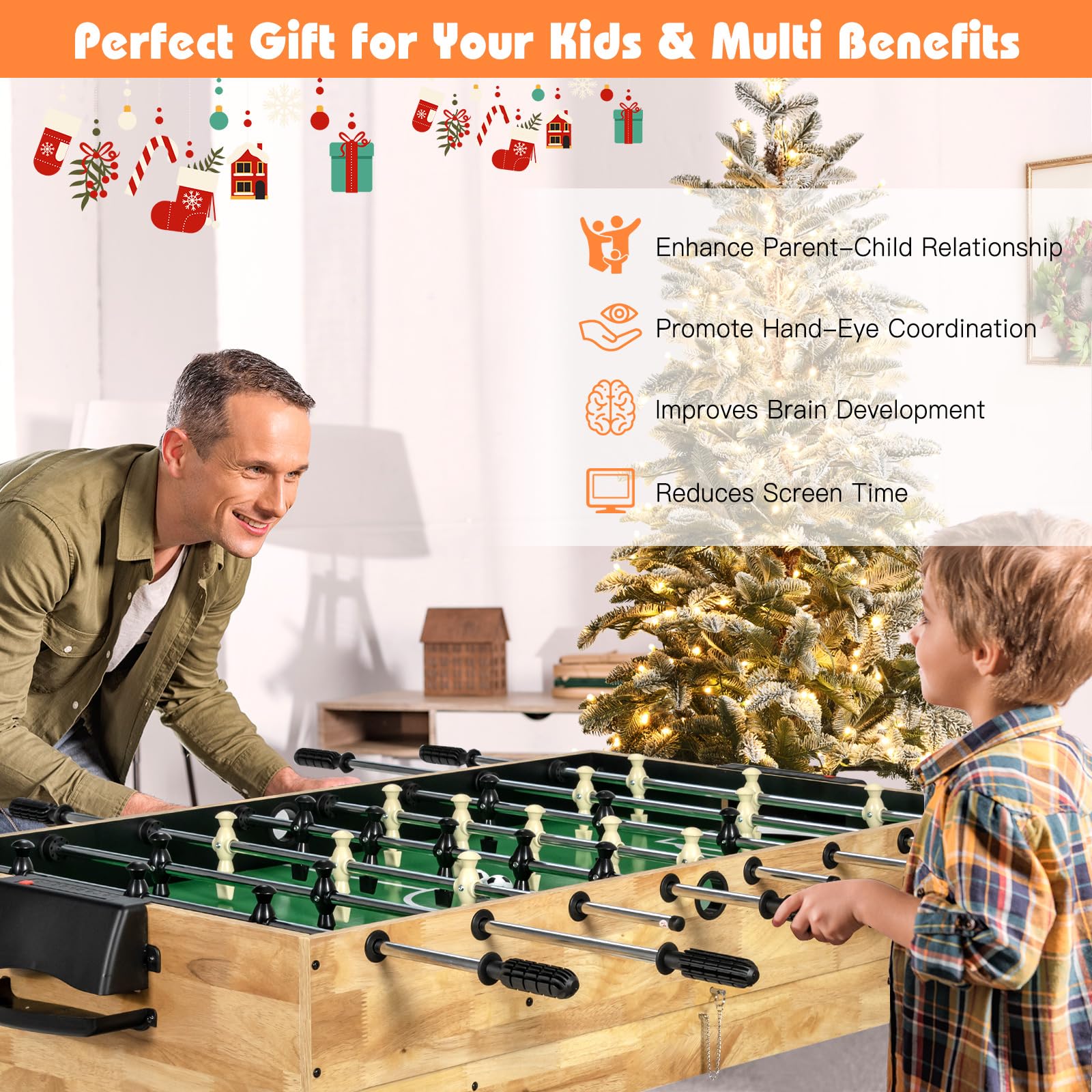 GYMAX 10-in-1 Multi Game Table with Foosball, Air Hockey, Pool Table, Ping Pong, Shuffleboard & Bowling - Indoor Sports Entertainment Center for Game Rooms, Basements, Family Gatherings & Parties