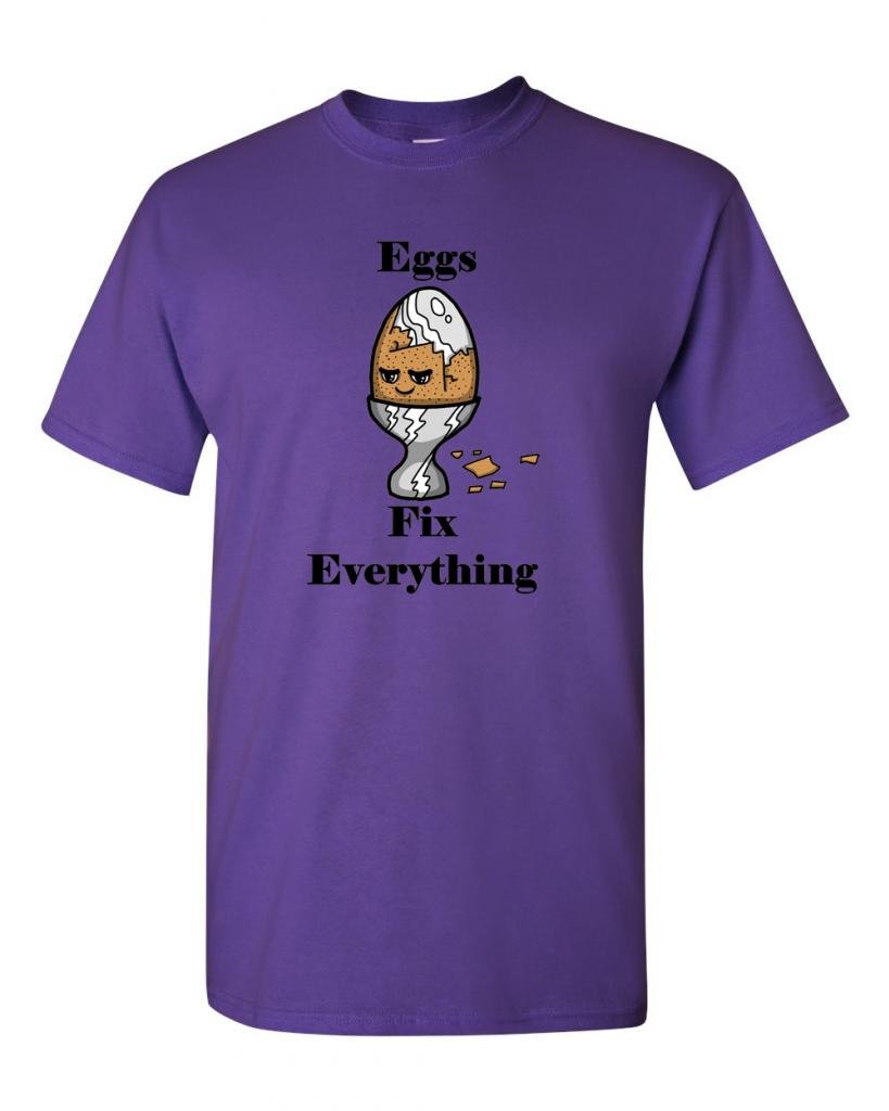 Eggs Fix Everything Funny Adult T-Shirt - Comfortable Cotton Graphic Tee for Casual Wear, Gifts & Everyday Outfits