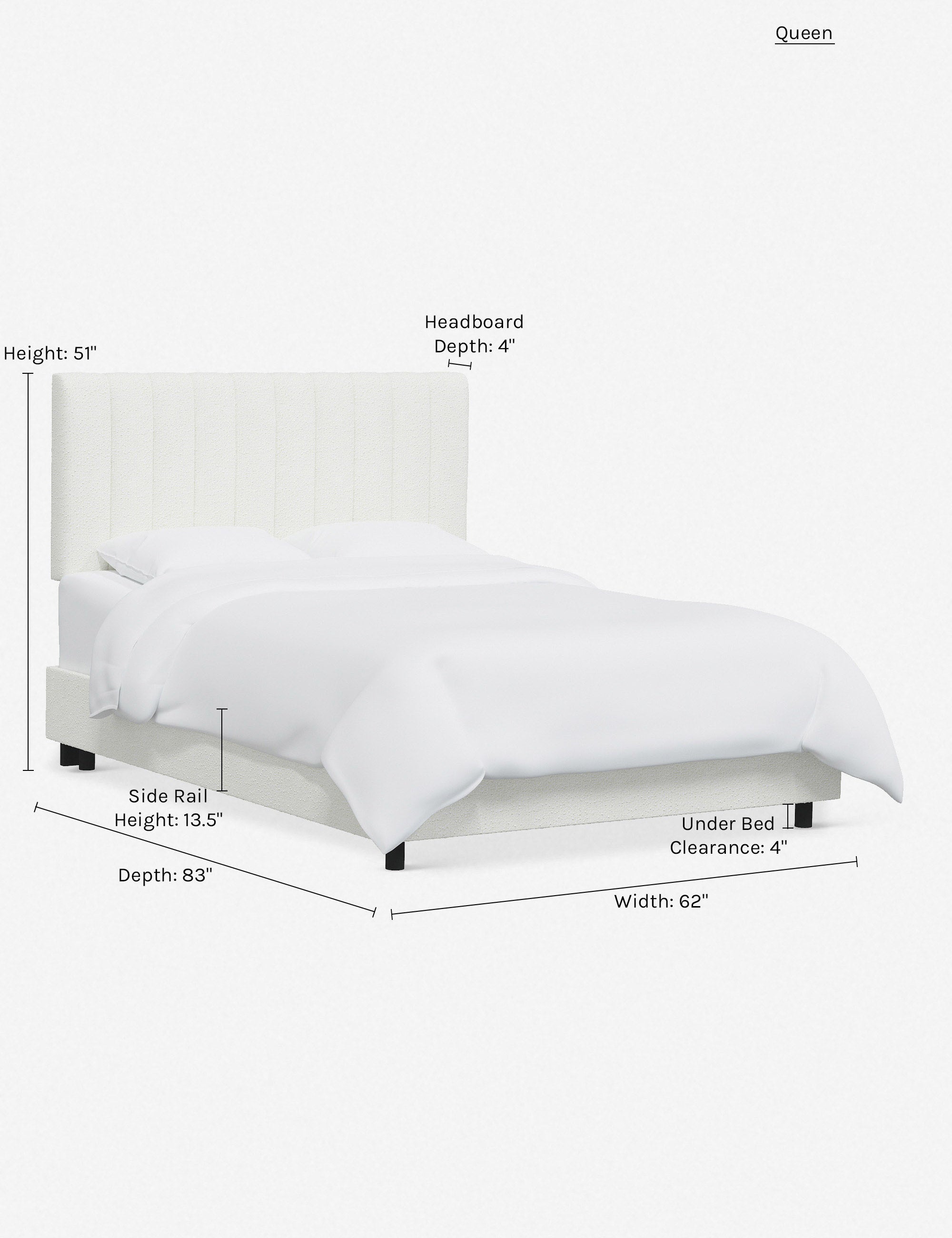 Stylish and Comfortable Aliyah Bed - Queen Size Platform Bed Frame with Upholstered Headboard for Modern Bedrooms | Perfect for Master Bedroom, Guest Room, or Apartment