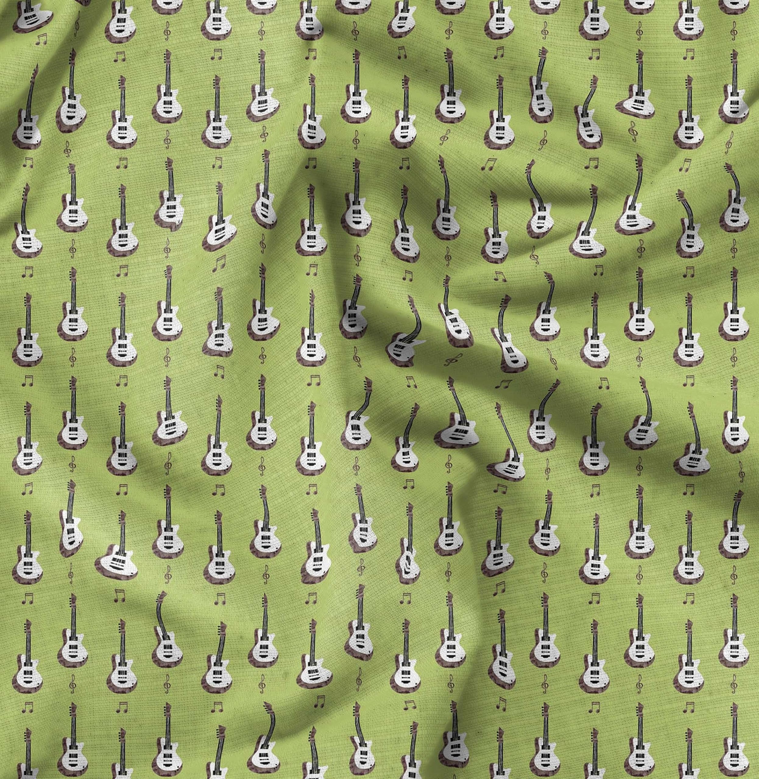 Soimoi Moss Georgette Brown Fabric by The Yard - 42 Inch Wide Printed Fabric for Apparel, Home Decor & Musical Instrument Cases - Perfect for Dresses, Curtains & Guitar Bag Designs