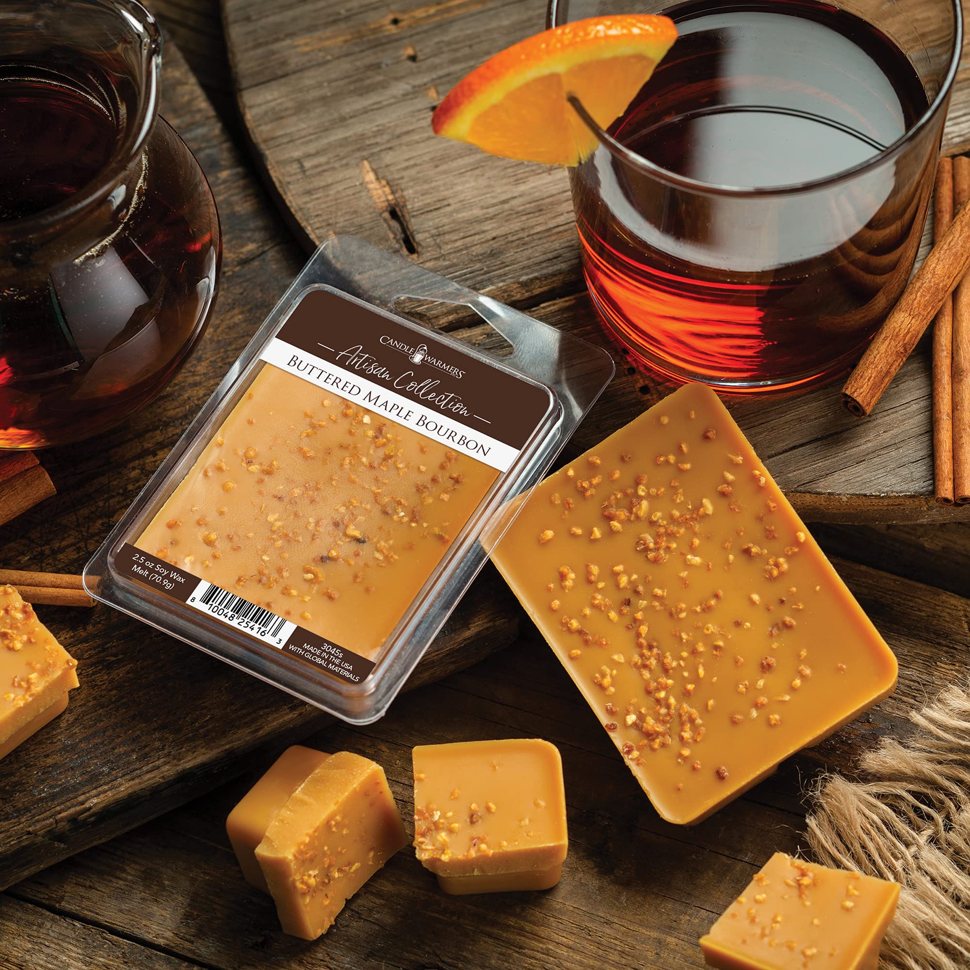 Premium 2.5 oz Soy Wax Melts - Handcrafted Buttered Maple Bourbon Scented Wax Cubes for Candle Warmers | Home Fragrance for Living Room, Bedroom & Office Relaxation
