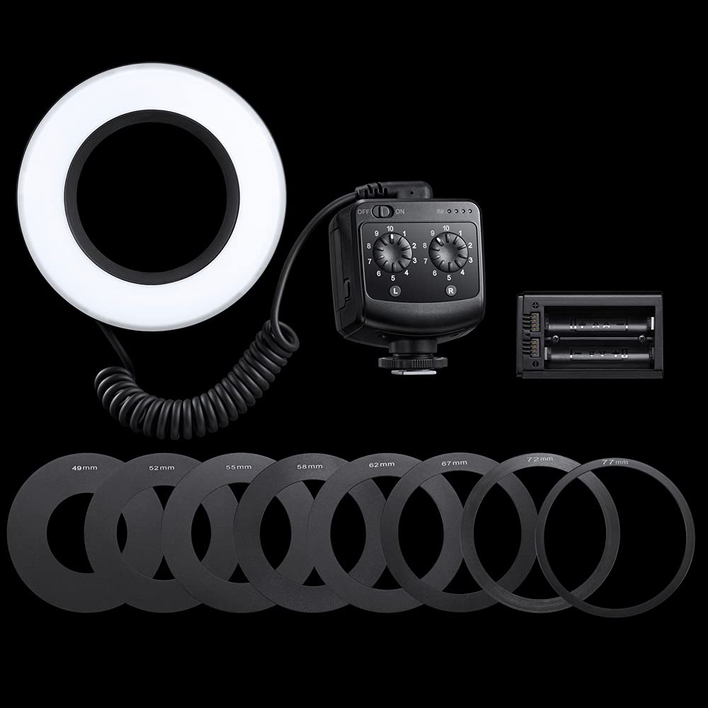 Godox Ring 72 Macro LED Ring Light with 8 Lens Adapter Rings for Canon Nikon Pentax Olympus DSLR Cameras - Perfect for Macro Photography, Product Shooting & Beauty Portraits