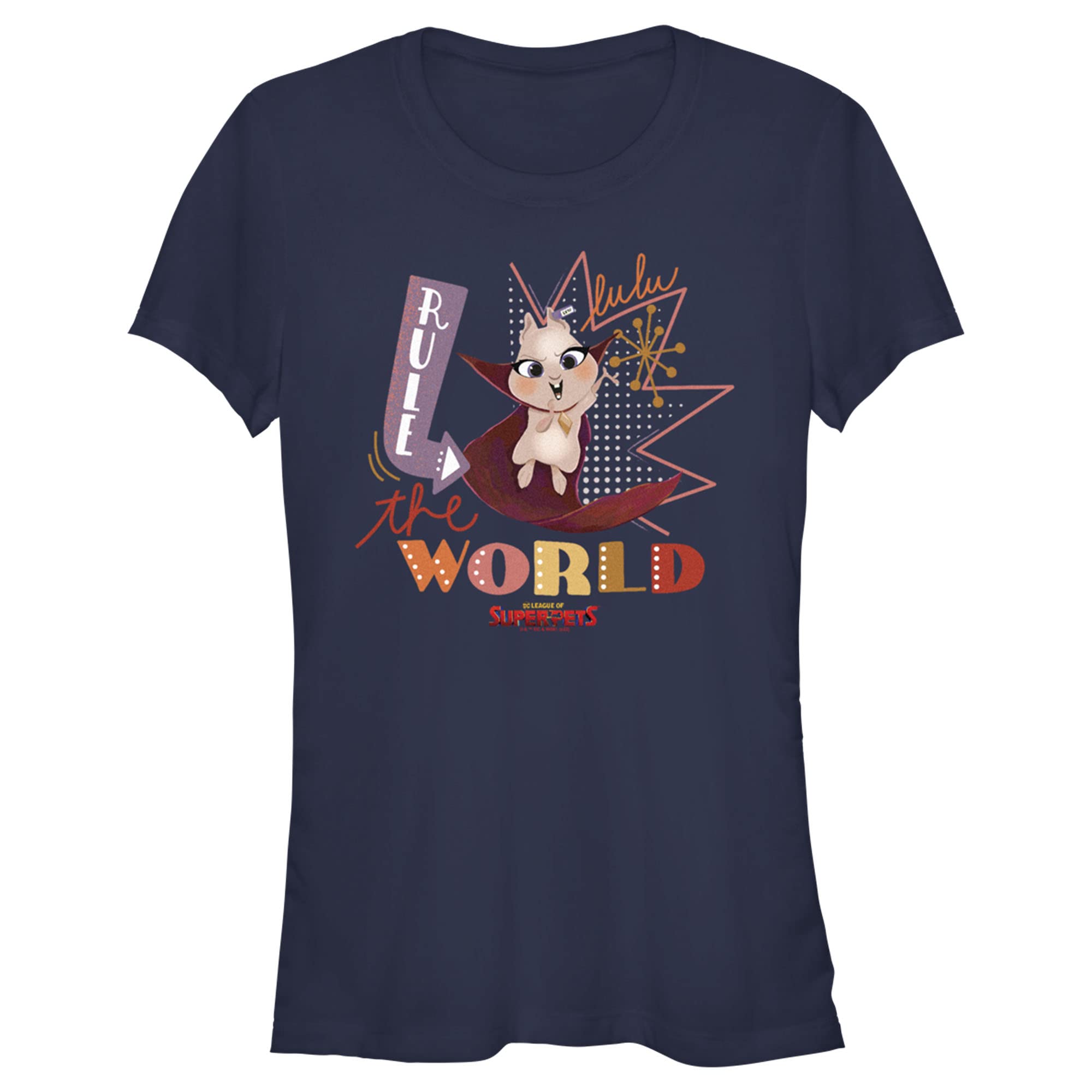 Junior's DC League of Super-Pets Lulu Rule The World Graphic T-Shirt for Kids - Fun Superhero Costume & Casual Wear