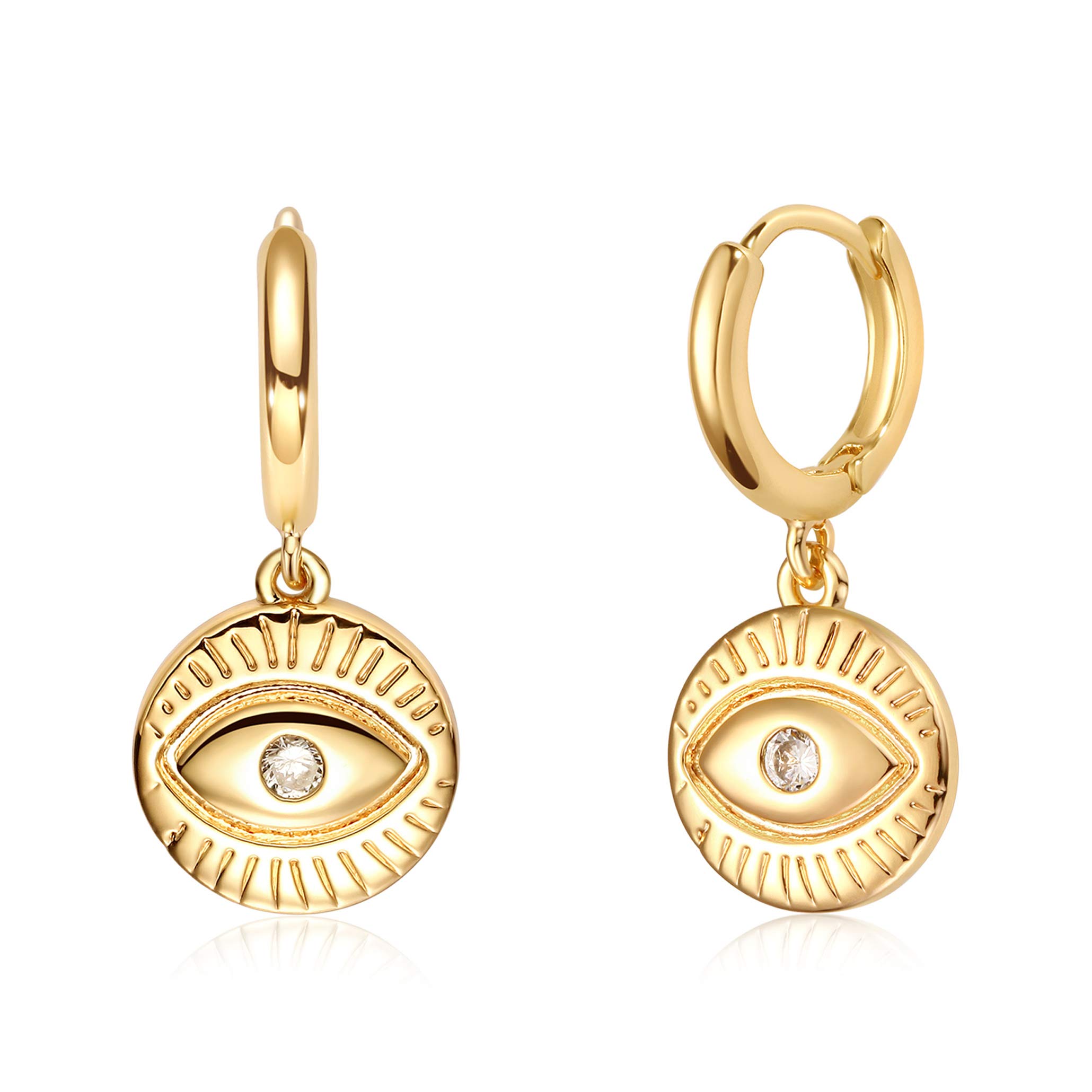 VACRONA 14K Gold Plated Heart Huggie Hoop Earrings for Women - Small Dainty Hoops for Everyday Wear, Gift Giving & Special Occasions