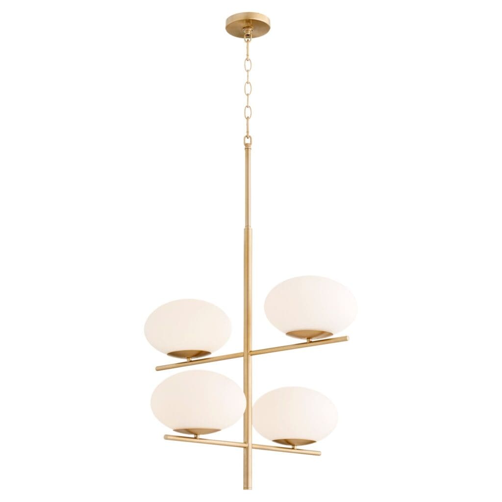 Cyan Design 11271 Pod Chandelier - Aged Brass Finish Small Modern Ceiling Light for Dining Room, Bedroom, or Living Room Decor