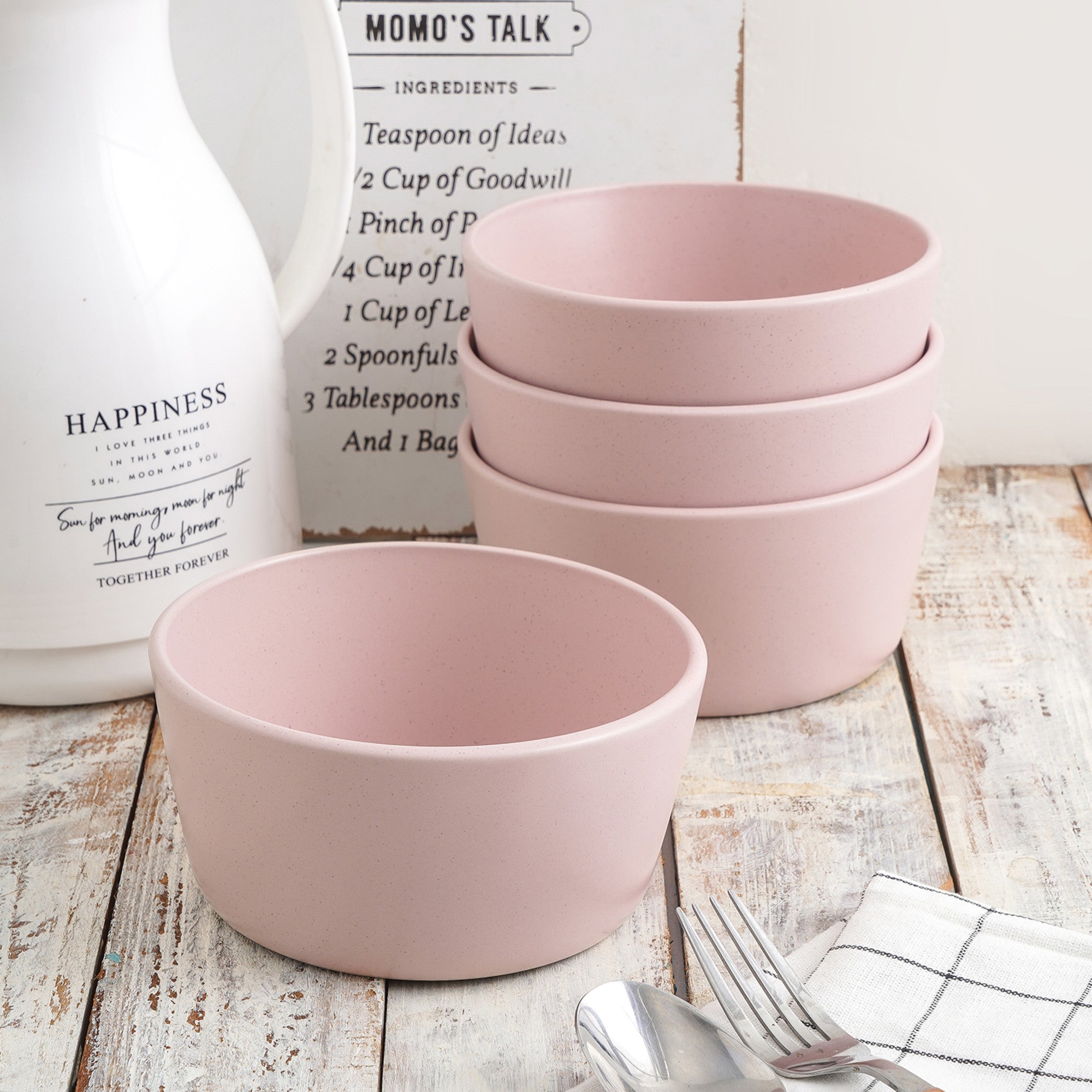 Premium Albie Stoneware Bowl - Pink Ceramic Serving Bowl for Soup, Salad, Pasta | Microwave & Dishwasher Safe | Perfect for Dining, Entertaining & Gifting