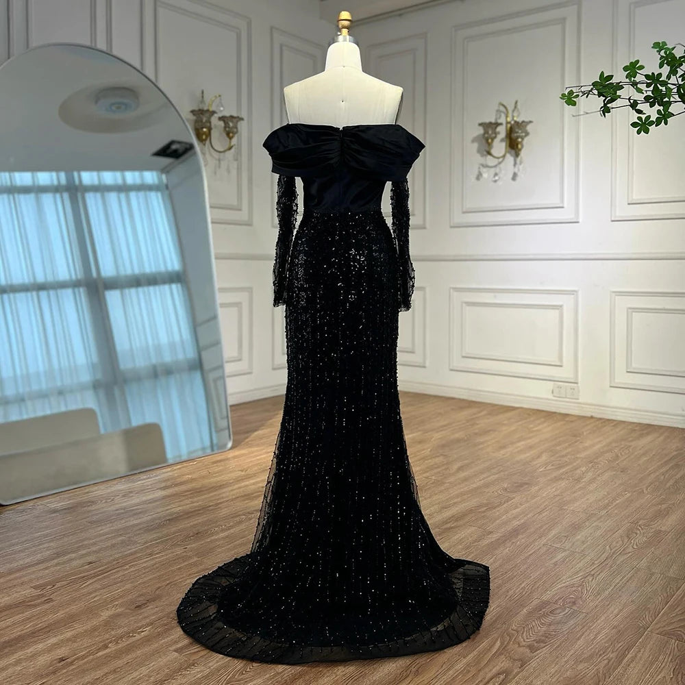 Elegant Black Evening Gown by Luxury Designer - Perfect for Prom, Wedding & Formal Events | LA72969