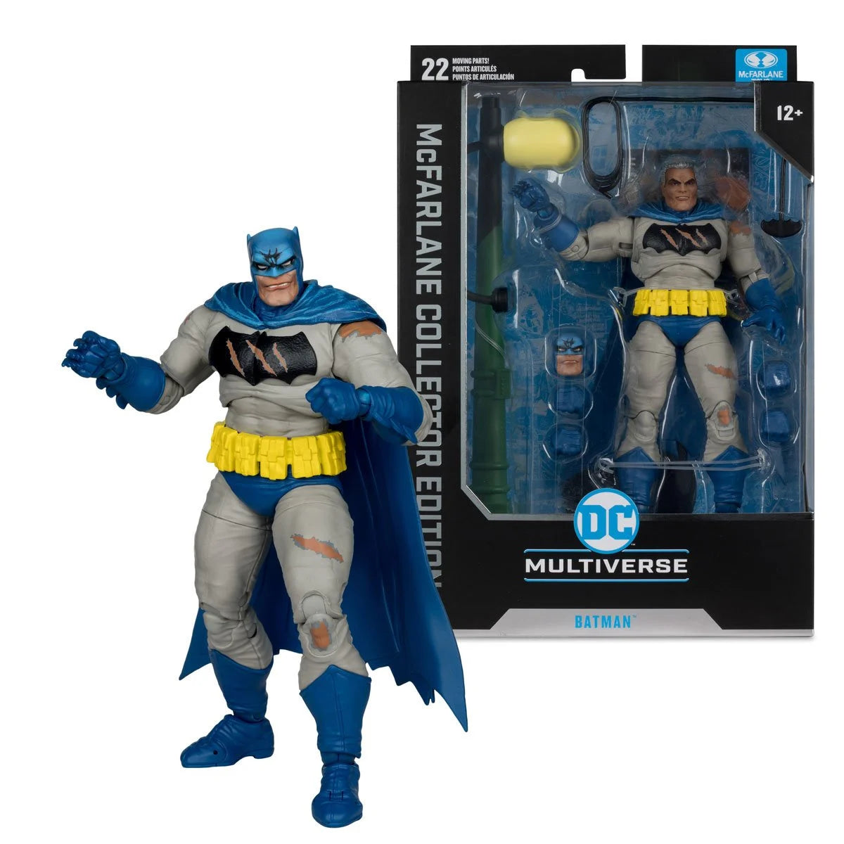 DC McFarlane Collector Edition Batman Dark Knight Returns Battle Damage Blue Outfit Action Figure - Premium Collectible for Display, Gifts & DC Fans