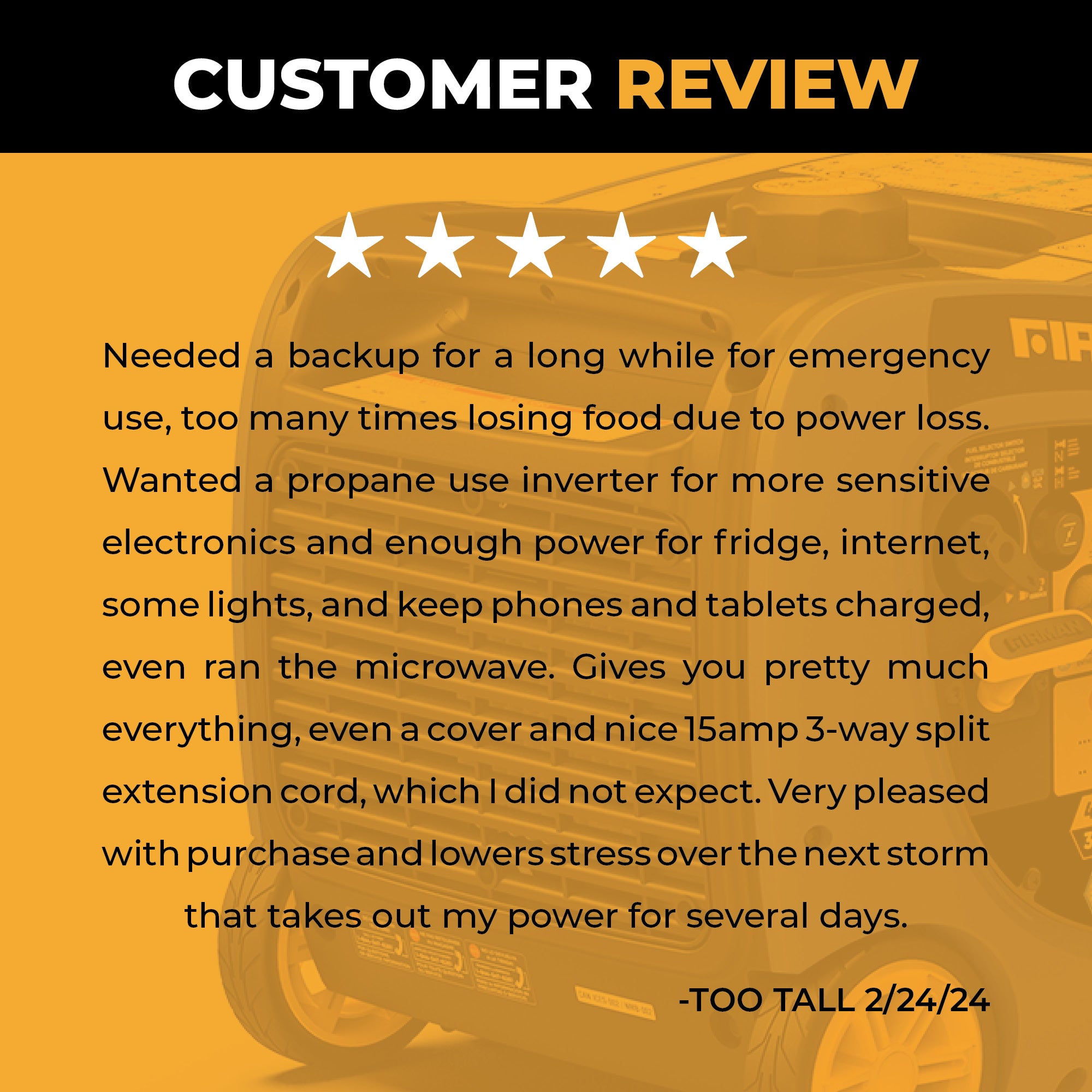 4200W Dual Fuel Portable Inverter Generator with Electric Start & CO Alert - Perfect for Camping, RV Trips, Home Backup Power, and Outdoor Events