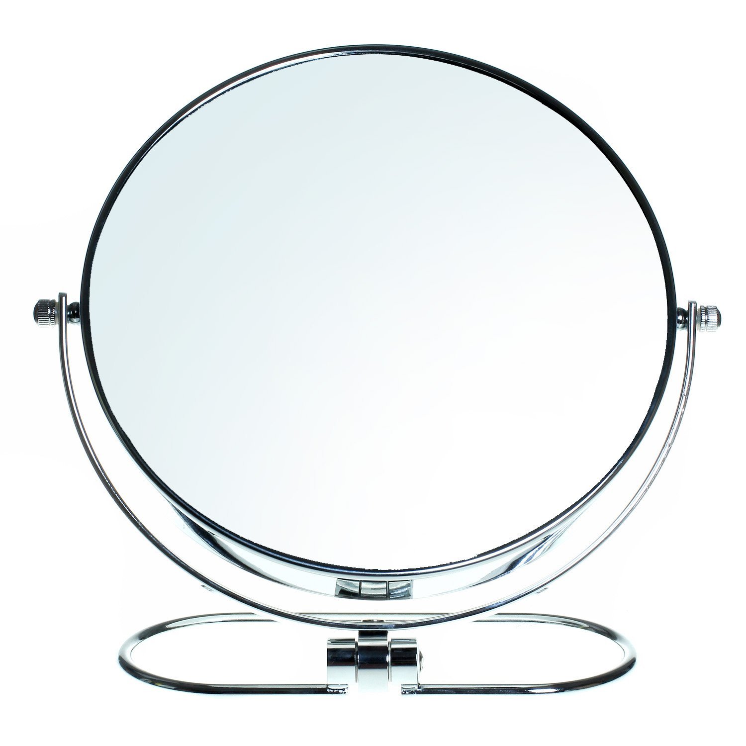 10x Magnification Folding Double Sided Makeup Mirror - 8 Inch 360° Rotating Cosmetic Mirror with Normal & Magnified Sides - Chrome Dressing Table Mirror (KXD3125) for Professional Makeup Application & Skincare Routine at Home