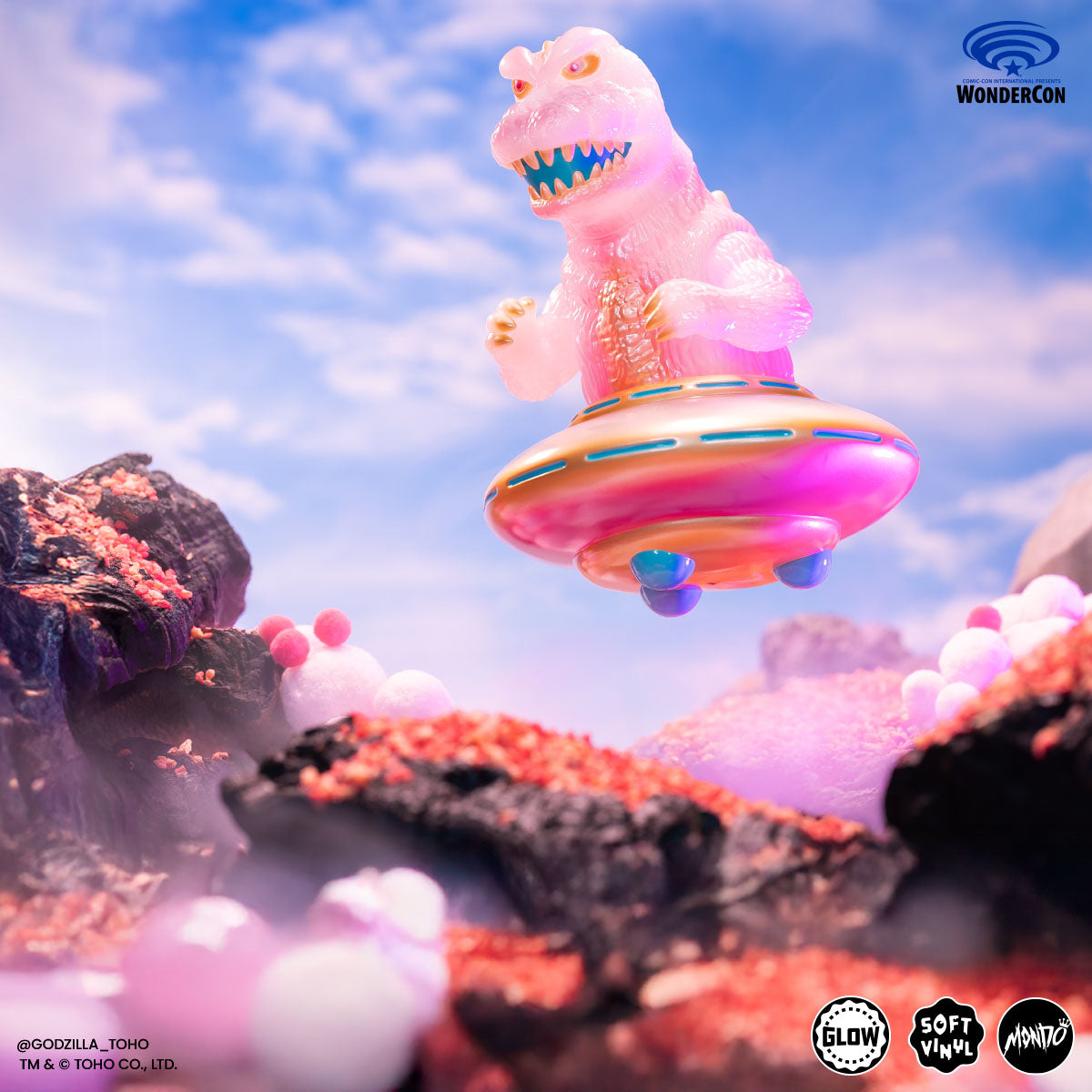 Godzilla UFO Soft Vinyl Figure - Cherry Blossom Limited Edition Collectible Toy for Anime Fans | Perfect for Display, Gifts & Pop Culture Collections