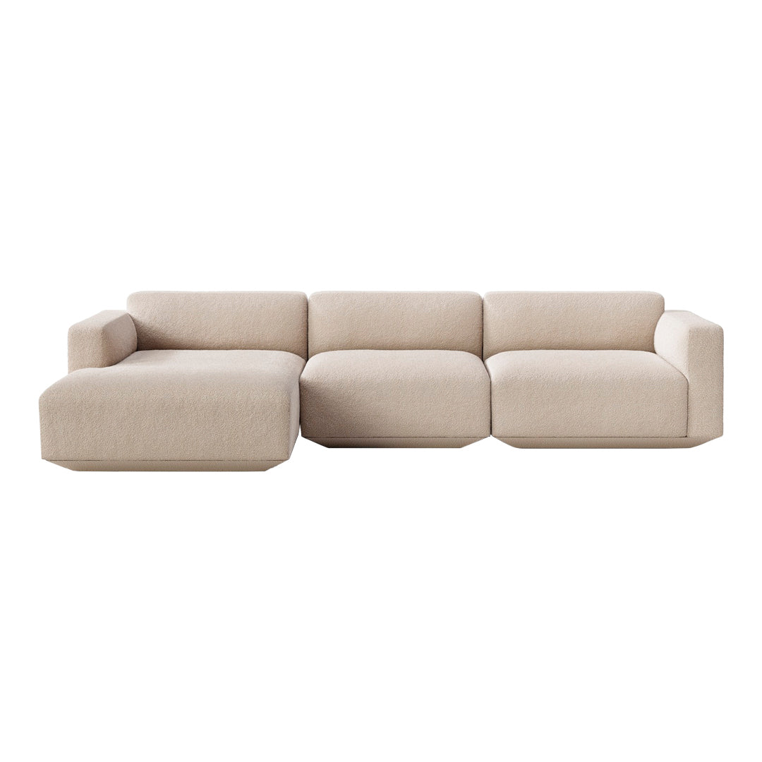Develius Models E & F 3-Seater Sofa with Chaise Lounge - Modern Living Room Furniture for Small Spaces, Comfortable Sectional Couch for Apartments, Home Theater, and Family Gatherings