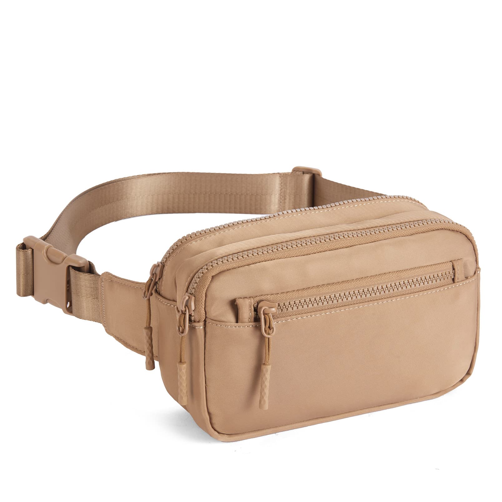 Telena Adjustable Fanny Pack for Women & Men - Cross Body Belt Bag with Strap - Fashionable Waist Pack for Travel, Hiking & Daily Use - Brown