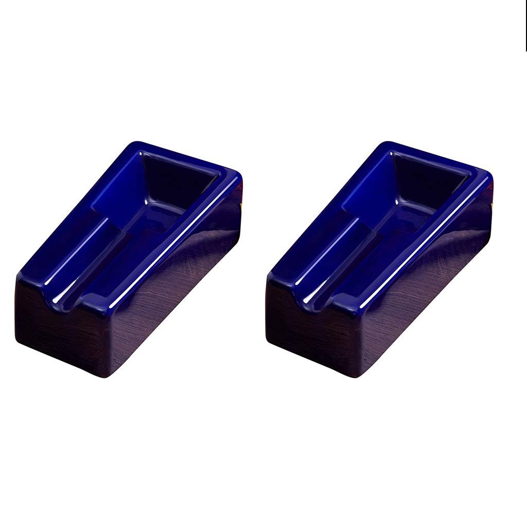 Premium Ceramic Cigar Ashtray for Indoor & Outdoor Use - Elegant Desktop Cigarette Ash Tray for Living Room, Office, Patio Decor - WFS Blue2 (Ideal for Smoking Lounges, Man Caves & Outdoor Gatherings)