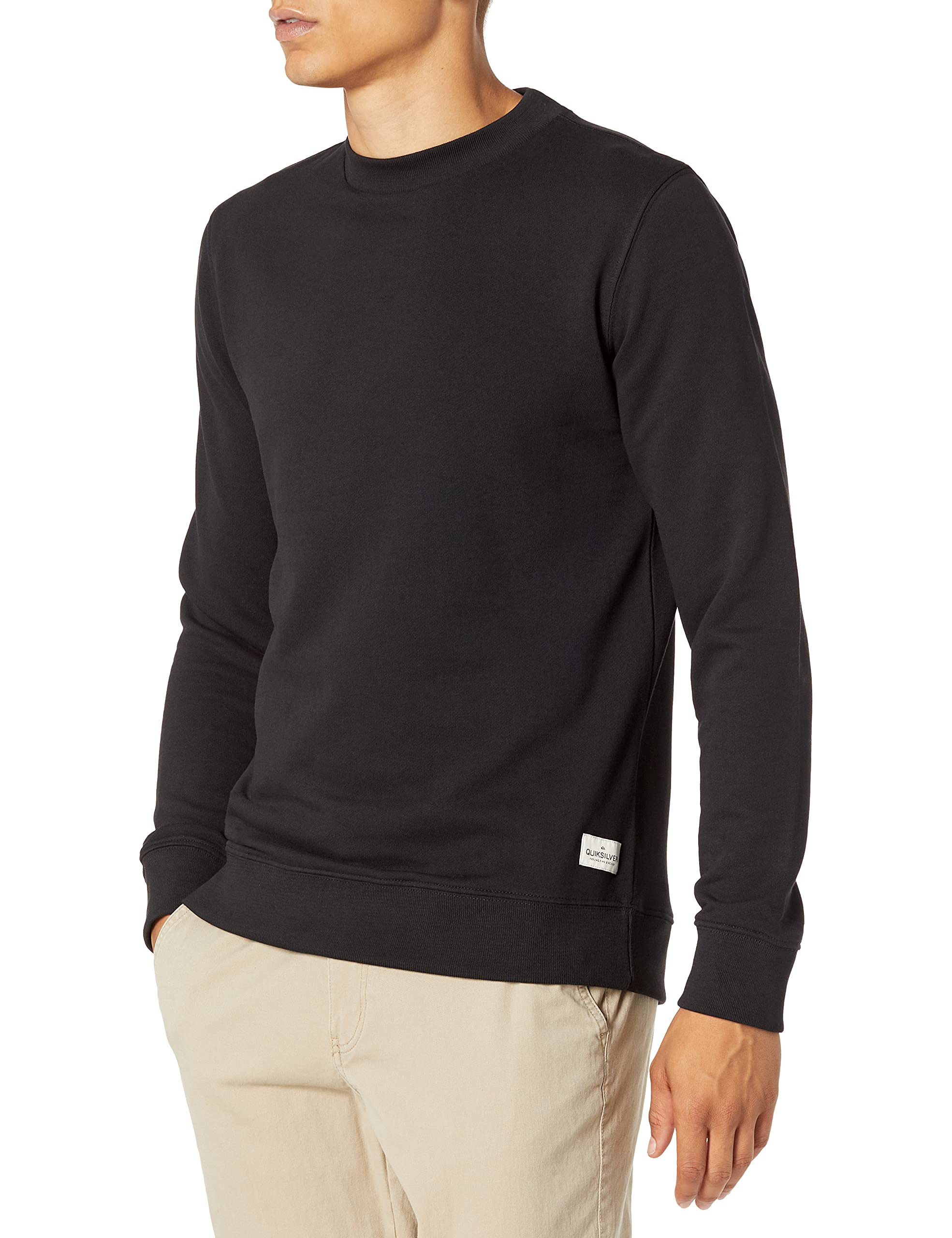 Quiksilver Essentials Crew Terry Sweatshirt for Men - Soft Cotton Pullover Hoodie for Casual Wear, Gym & Outdoor Activities