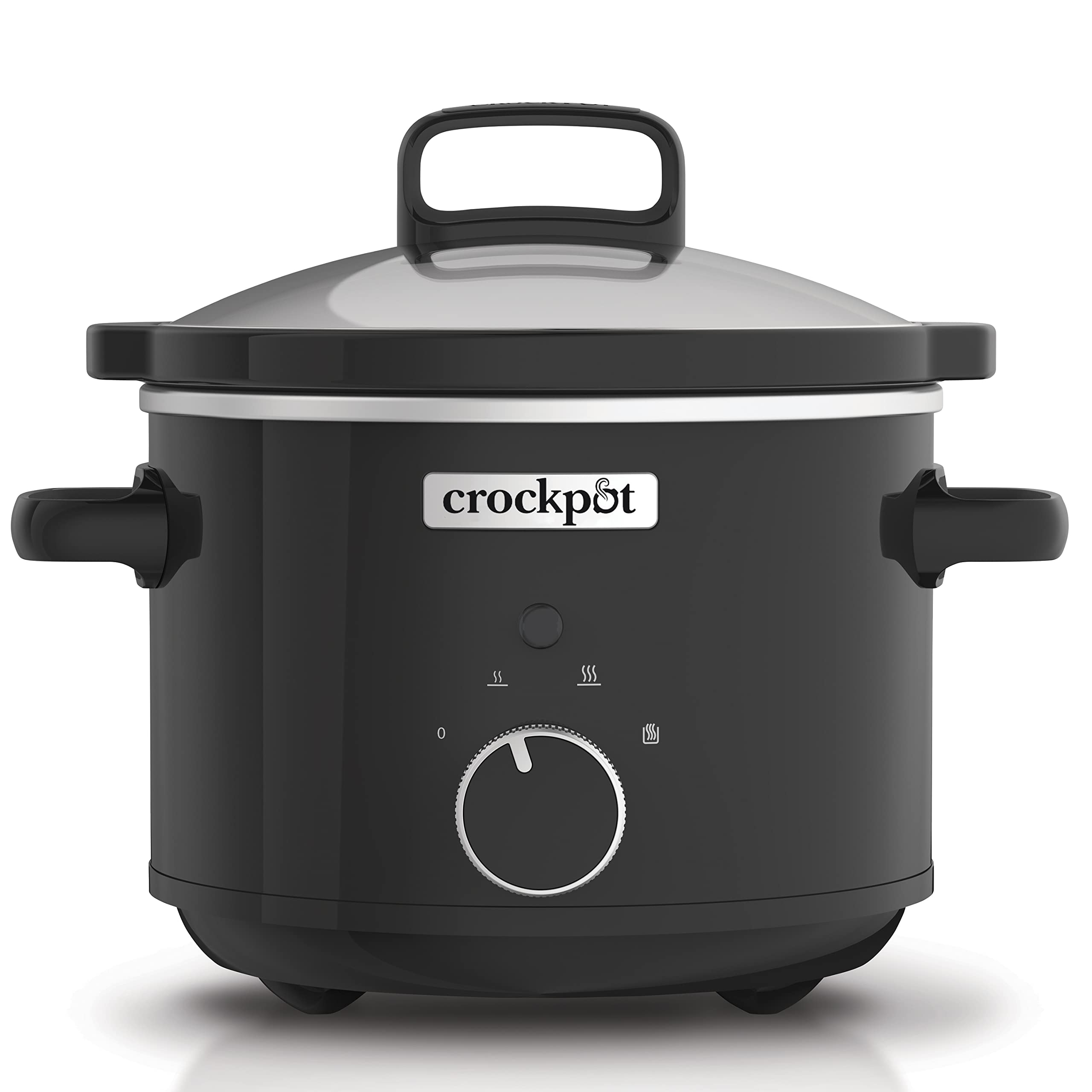 Crock-Pot 2.4L Slow Cooker with Removable Ceramic Bowl - Energy Efficient Small Crockpot for 1-2 People - Easy to Clean Black Slow Cooker (CSC046) - Perfect for Soups, Stews & Family Dinners