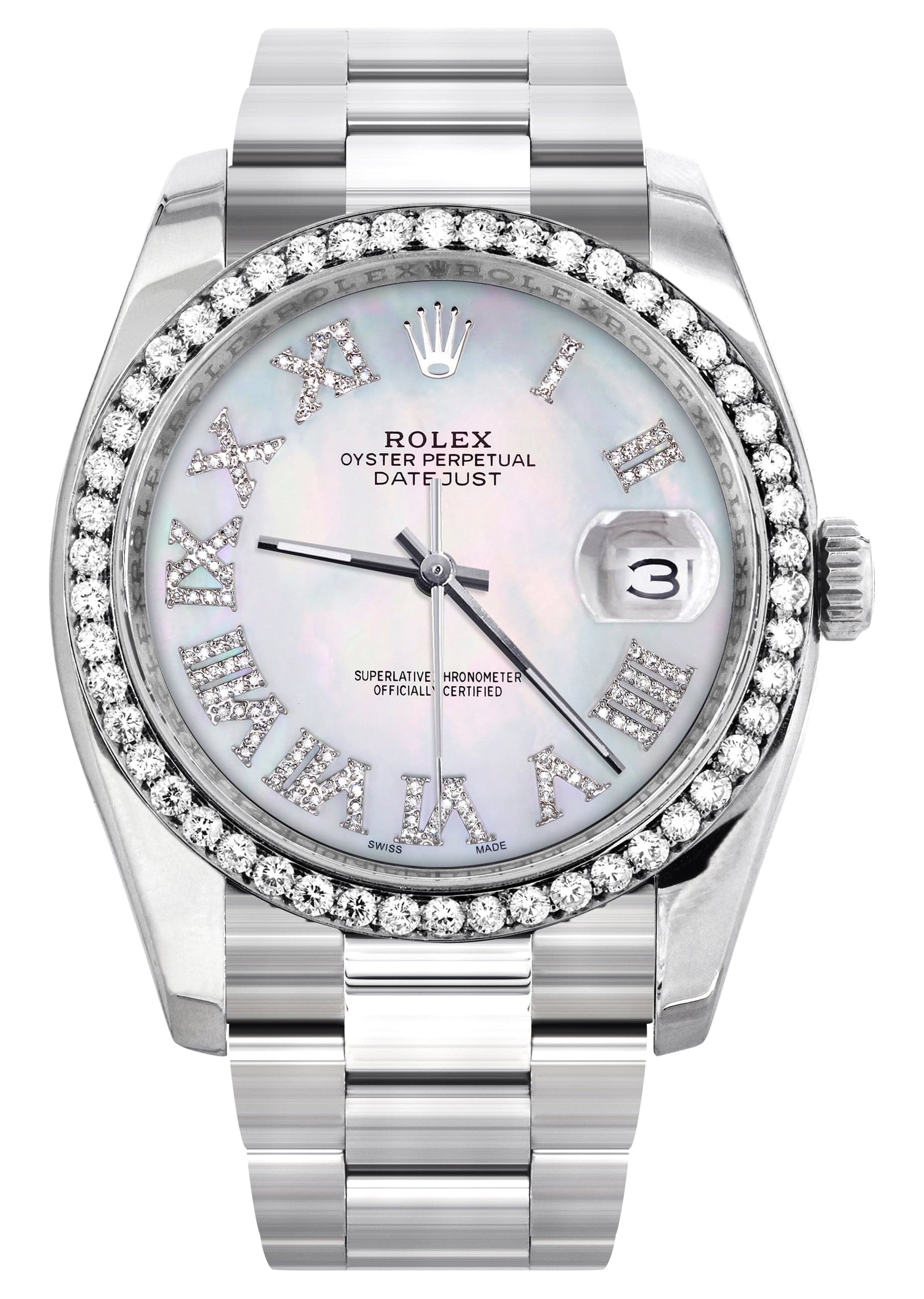 Rolex Datejust 36mm Watch - Mother of Pearl Roman Dial & Oyster Band - Luxury Men's/Women's Timepiece for Business, Formal & Special Occasions