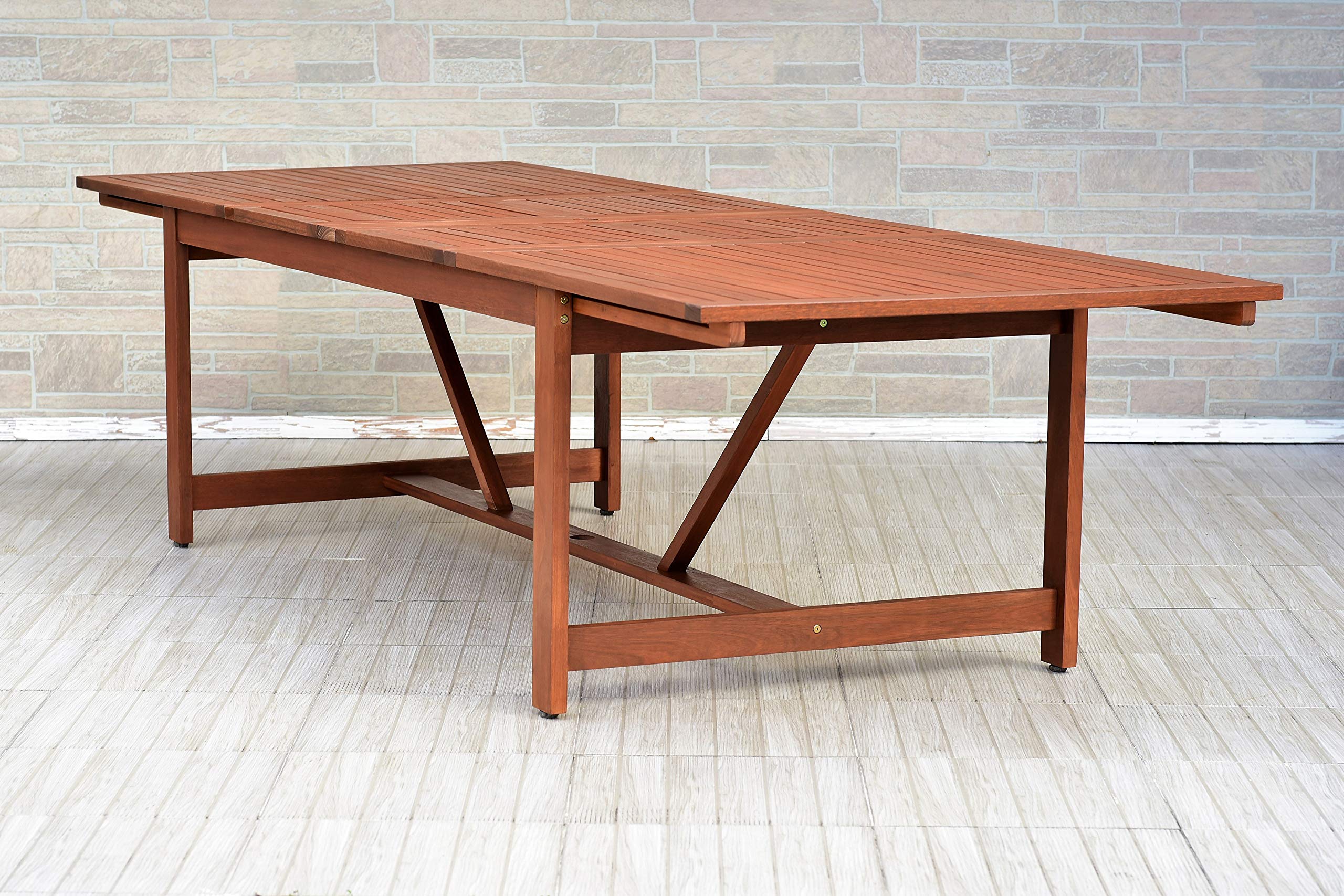 9-Piece Eucalyptus Wood Outdoor Dining Table Set by Amazonia Galesburg - Rectangular Patio Furniture for Garden, Backyard & Indoor Use