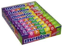 Mentos Rainbow Chewing Gum Rolls - 20 Pack with 7 Delicious Flavors | Fresh Breath Candy for School, Office & Travel Snacks