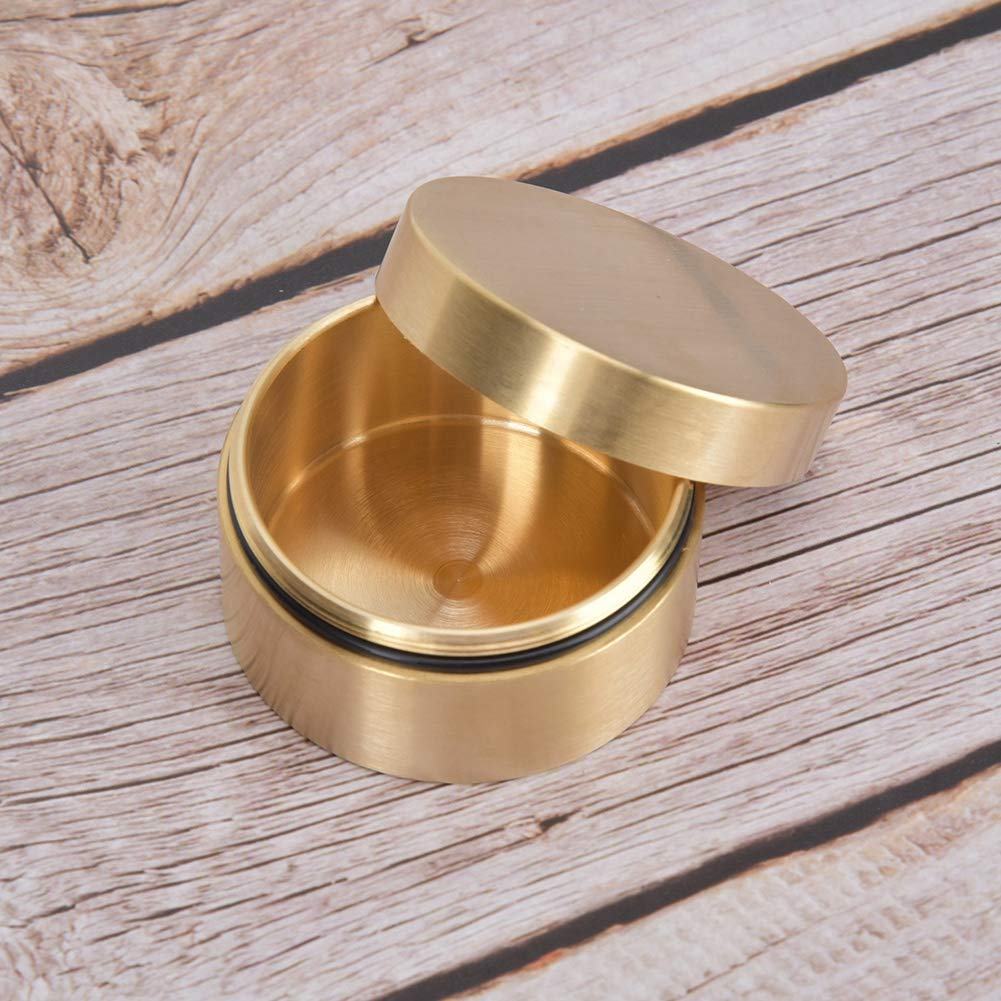 Keenso Airtight Copper Storage Box - Round Pocket Container for Tea, Spices & Dry Goods | Perfect for Kitchen, Travel & Organizing Small Items