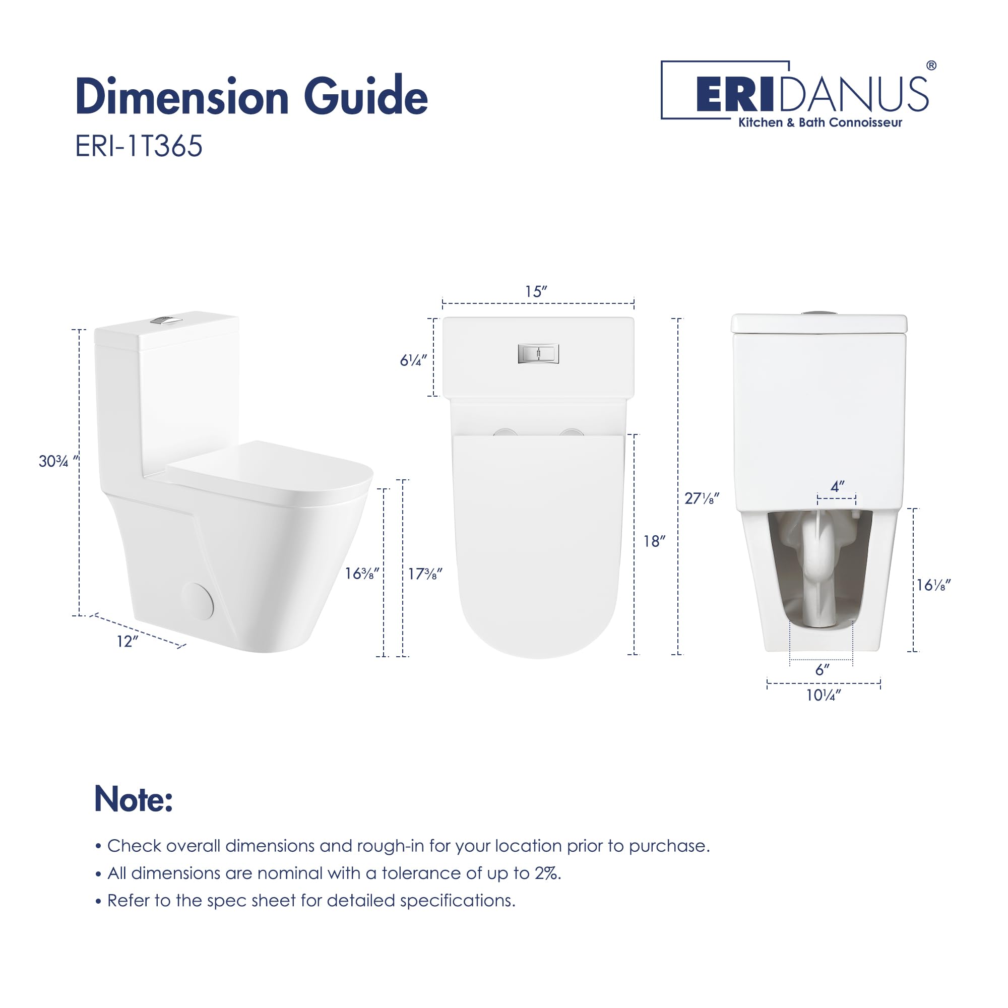 Eridanus One Piece Toilet with Comfort Chair Seat - ADA Compliant 17.3