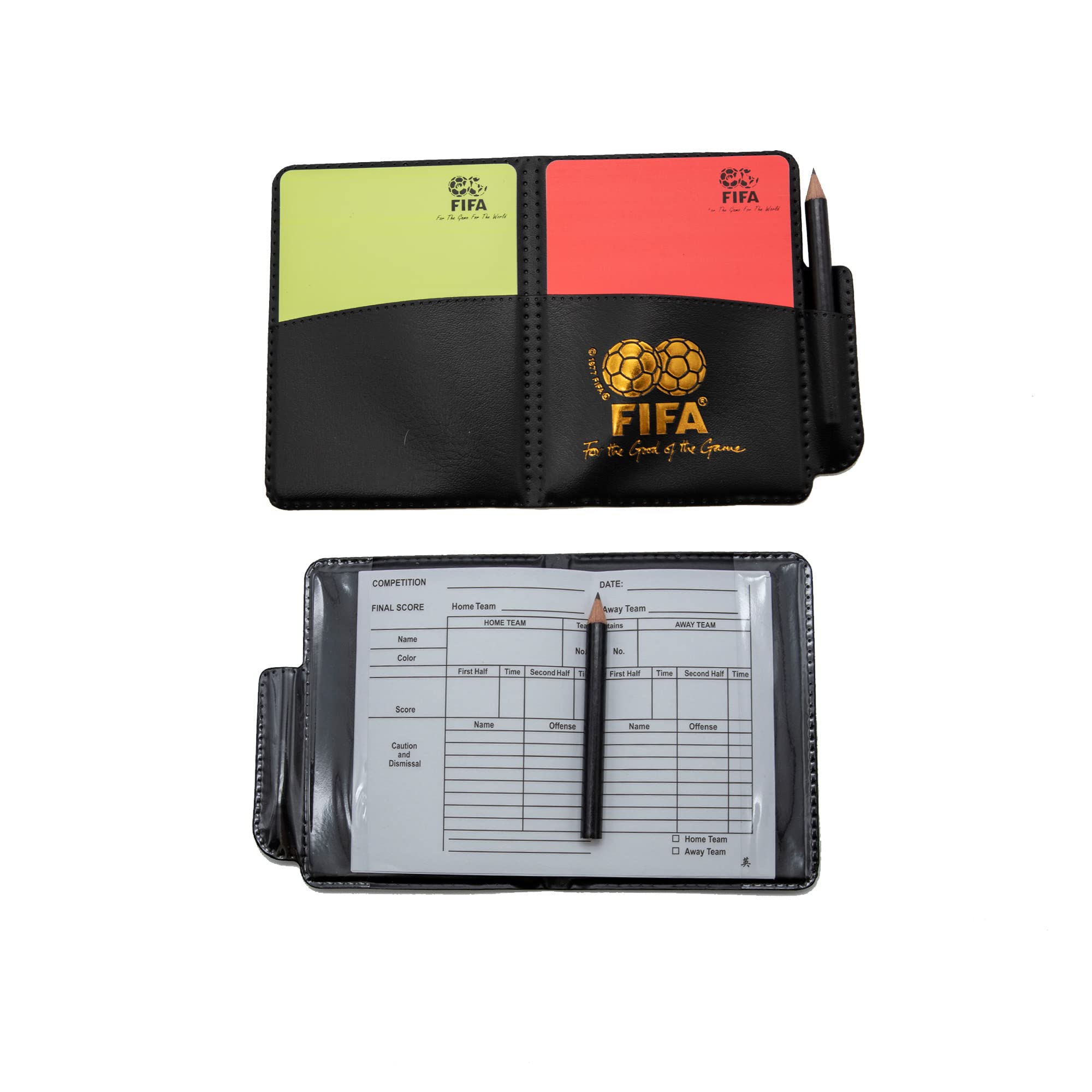 Professional Soccer Referee Flag Set - Checkered Linesman Flags with Case, Metal Pole & Foam Handle - Waterproof Red/Yellow Cards with Notebook & Pencil - 2 Stainless Steel Whistles with Lanyard - Perfect for Soccer Matches, Training & Officiating Games (Style 2)