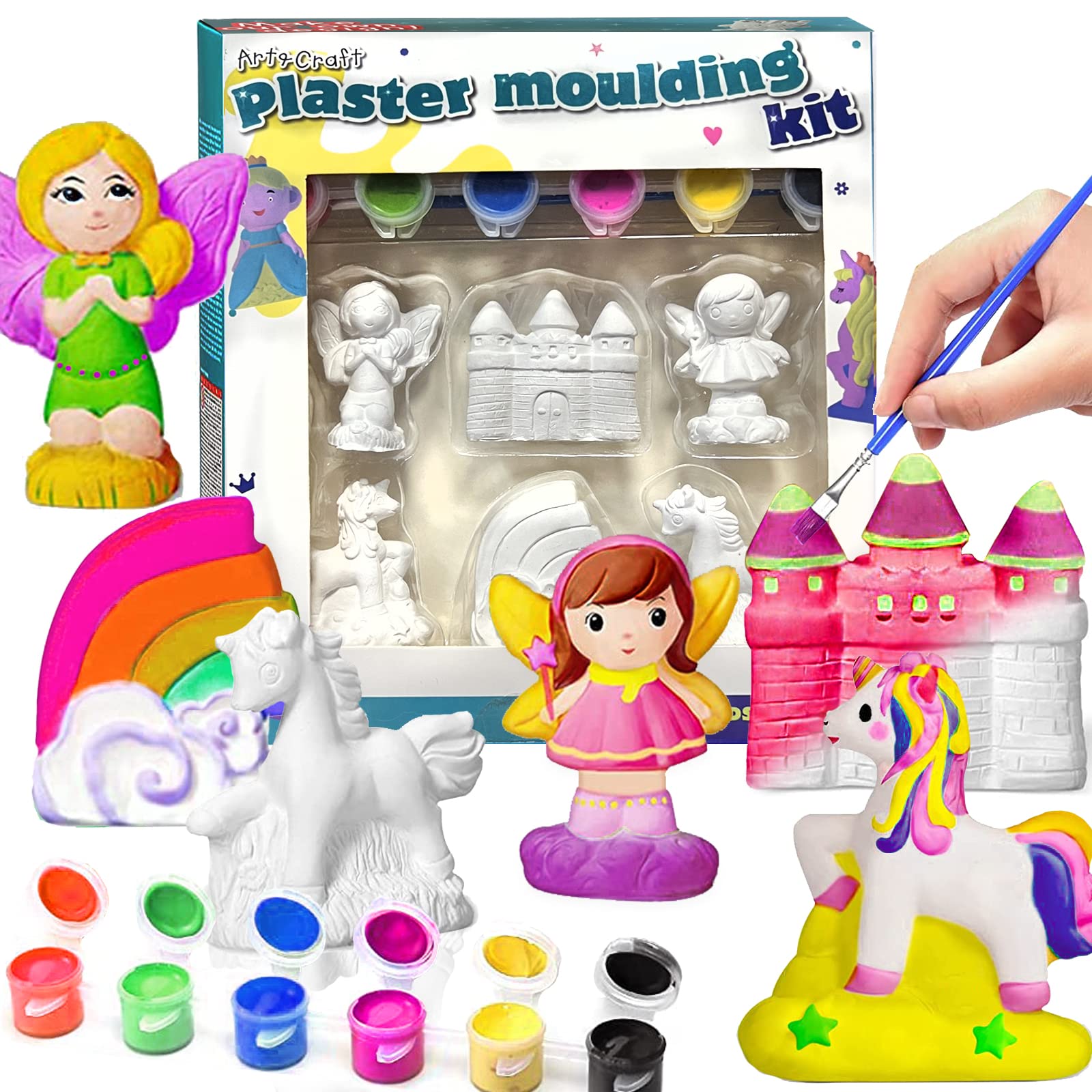 Unicorn Painting Kit for Kids - DIY Arts and Crafts Set with Castle Design | Creative Unicorn Toys for Girls & Boys Ages 4-8 | Perfect Birthday Gift for Kids | Fun Painting Activity for Parties, Playtime & Creative Learning
