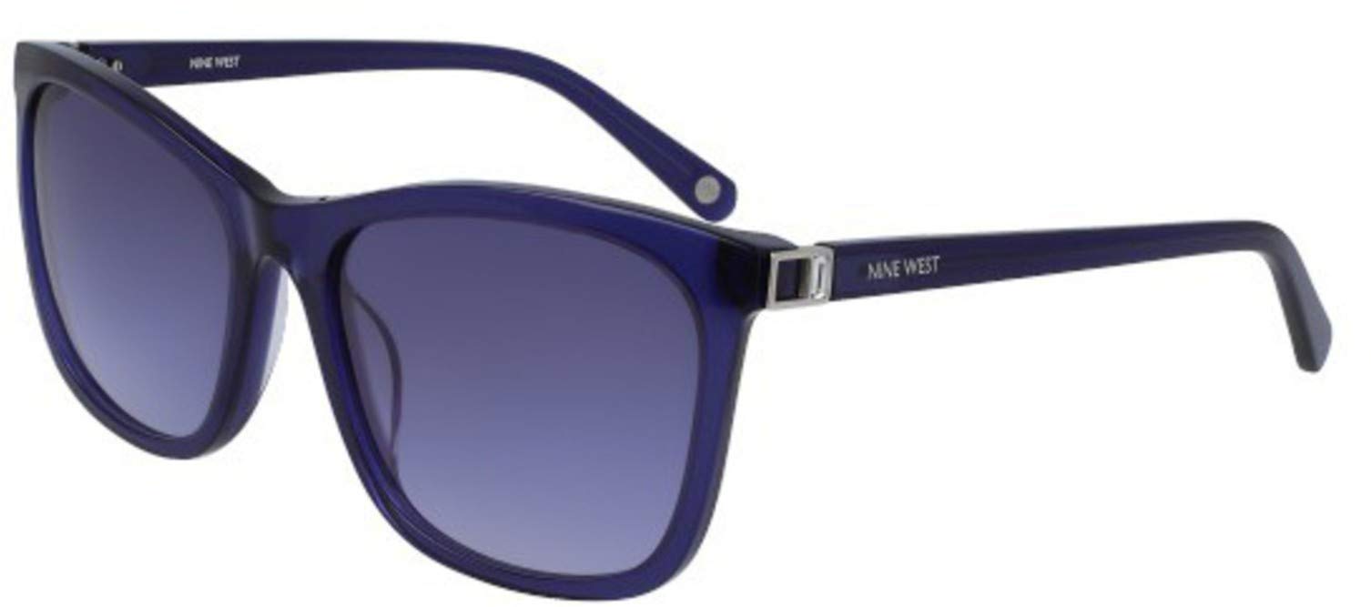 Nine West NW 637 S 400 Crystal Navy Polarized Sunglasses for Women - UV Protection, Fashionable Aviator Style for Driving, Beach & Outdoor Activities