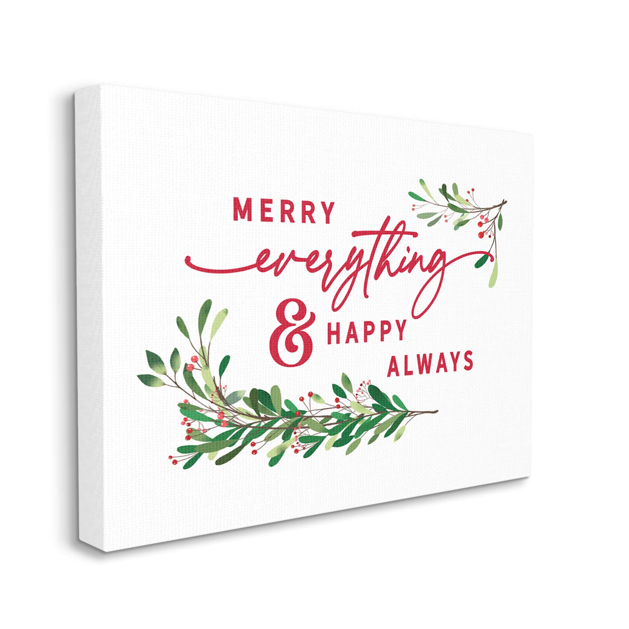 Stupell Industries 'Merry Everything Happy Always' Festive Holiday Canvas Wall Art - 36