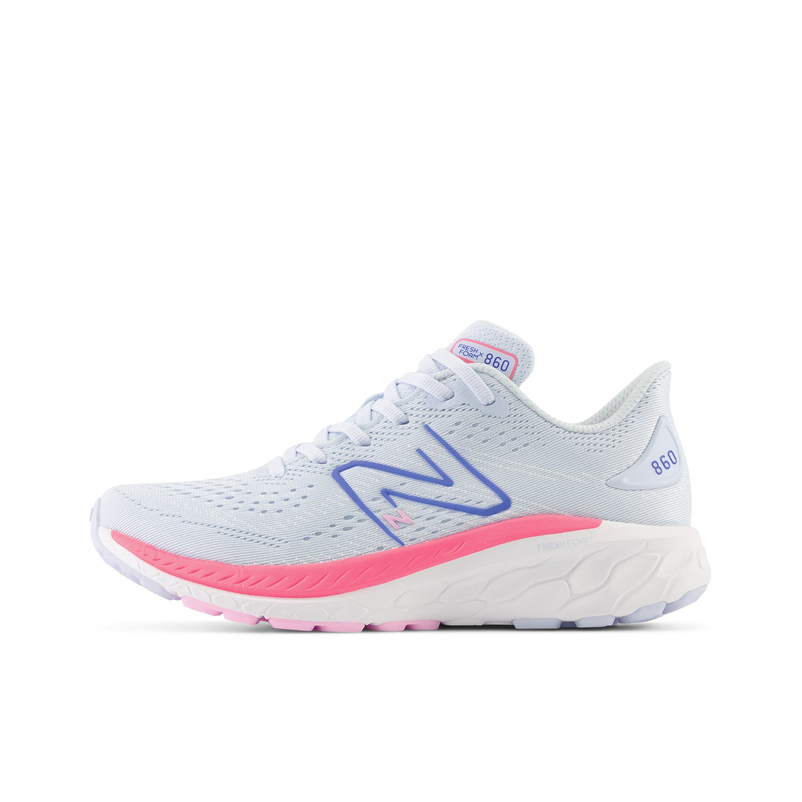 New Balance Kids' Fresh Foam X 860v13 Running Shoes - Moon Dust/Neon Pink - Lightweight Athletic Sneakers for Boys & Girls - Perfect for School, Sports & Daily Activities