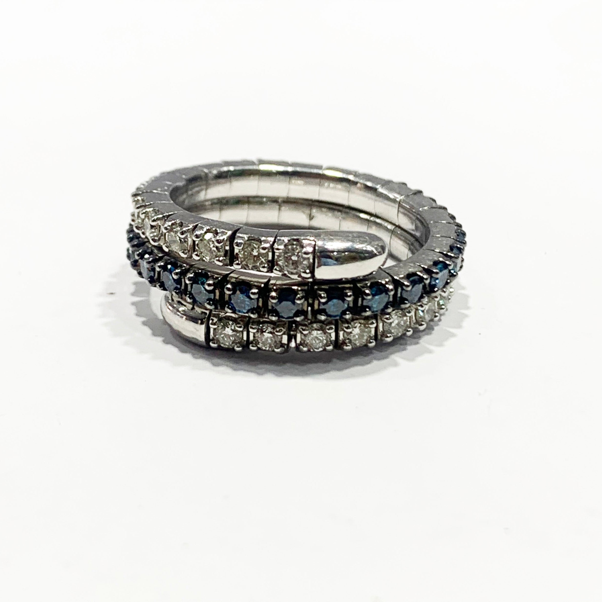 14K White Gold Blue Diamond Ring for Women - Elegant Engagement, Wedding & Anniversary Jewelry Gift - Perfect for Proposals, Bridal & Special Occasions