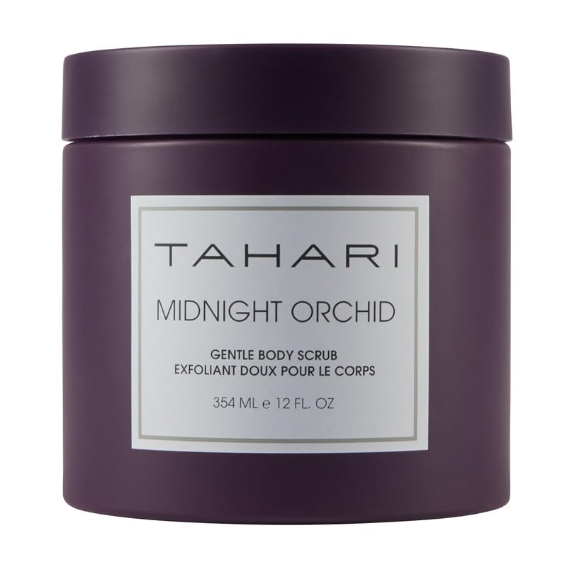 Tahari Midnight Orchid Exfoliating Body Scrub - 12 oz (354 mL) for Smooth, Glowing Skin | Perfect for Spa Nights & Self-Care Routines