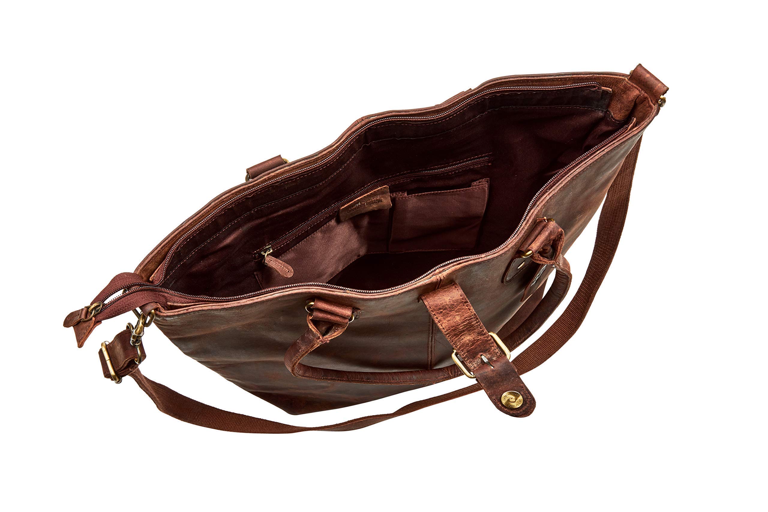 Premium Genuine Leather Briefcase for Women - Stylish Laptop Tote Bag with Secure Zipper, Professional Work Messenger Bag - Perfect for Office, Business Travel & Daily Commute