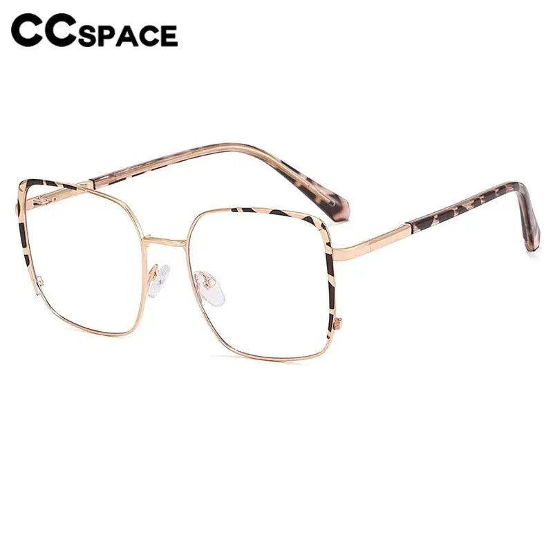 CCspace Women's Full Rim Oversize Square Alloy Eyeglasses Frame 57184 - Stylish Reading Glasses for Work, Office & Everyday Fashion Accessory