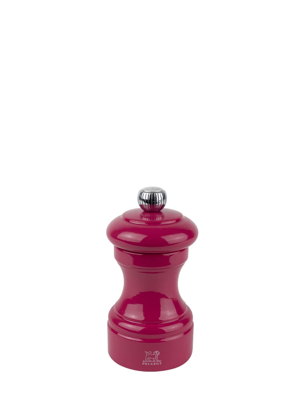 Peugeot Bistro 4-Inch Adjustable Salt Grinder - Premium Stainless Steel & Beechwood Manual Salt Mill, Pre-Filled with Himalayan Rock Salt - Elegant Kitchen Gadget for Cooking, Dining & Entertaining (Candy Pink)