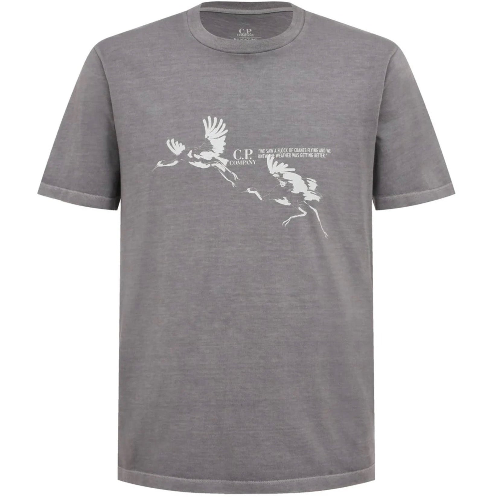 CP Company Grey Logo T-Shirt for Men | Casual Cotton Short Sleeve Tee | Perfect for Streetwear & Everyday Outfits