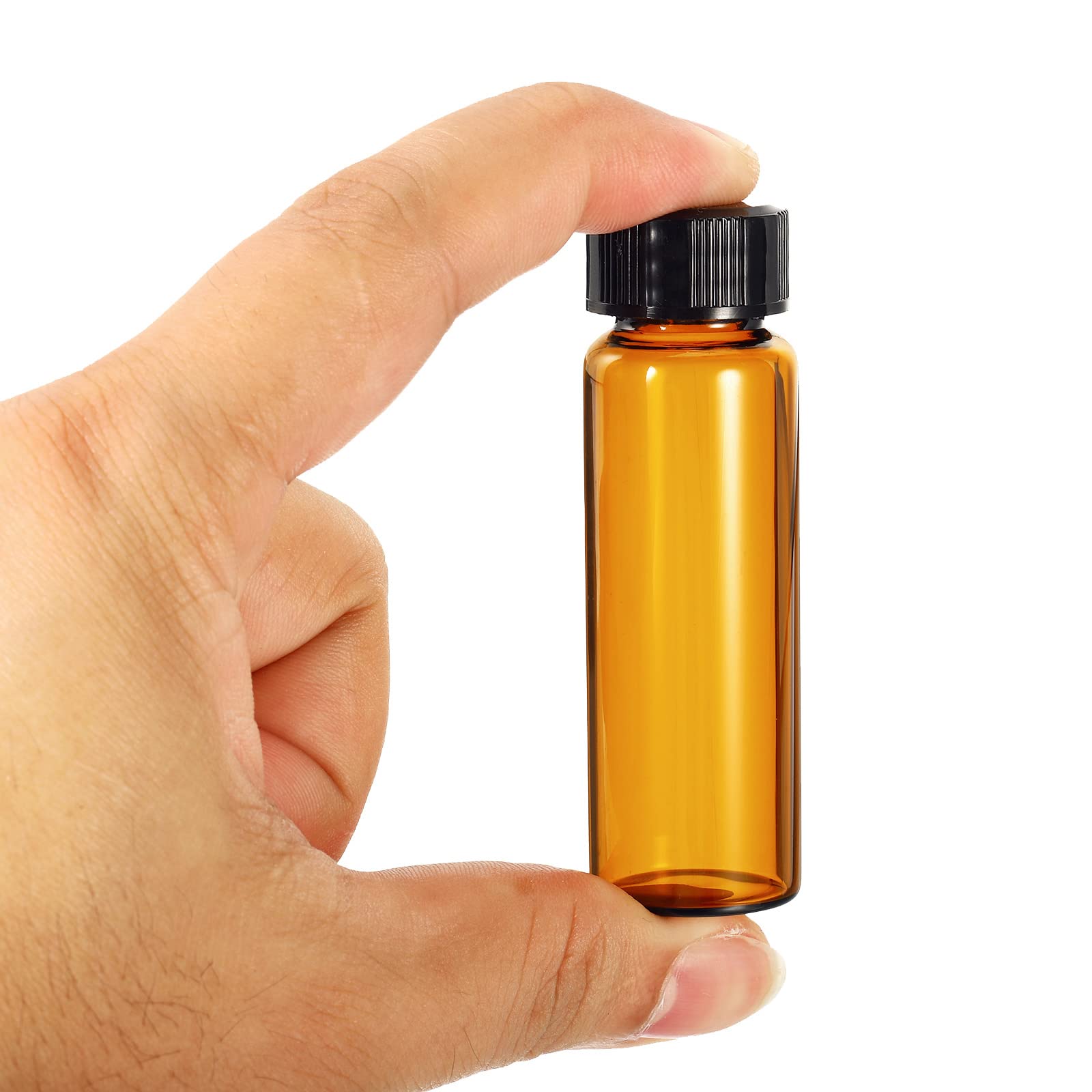 15mL Reagent Media Bottles - 10 Pack Round Glass Storage Bottles with Plastic Screw Caps for Lab & Home Use | Ideal for Chemical Solutions, Essential Oils & DIY Projects