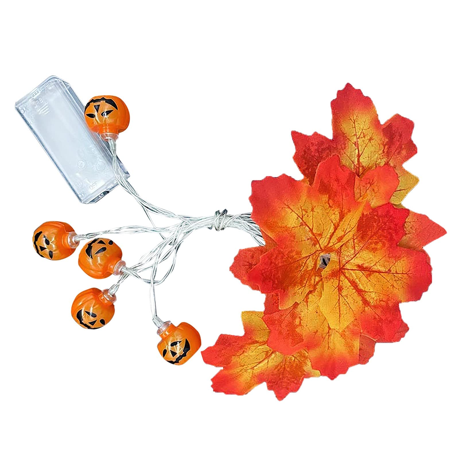 Xiloccer 50 LED Maple Pumpkin Lantern String Lights - Halloween Party Decor, Garden & Indoor Fairy Lights, Waterproof Outdoor Christmas Decorations (Multicolor) - Perfect for Halloween, Thanksgiving, Christmas, Patio, Yard, Wedding & Home Decor
