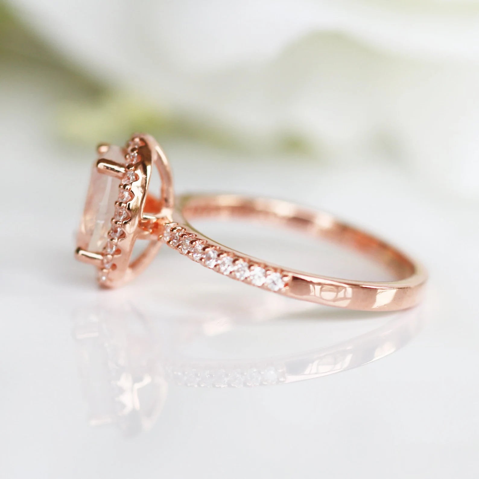14K Solid Rose Gold Iris Moonstone Engagement Ring - Perfect for Proposals, Weddings & Anniversary Gifts