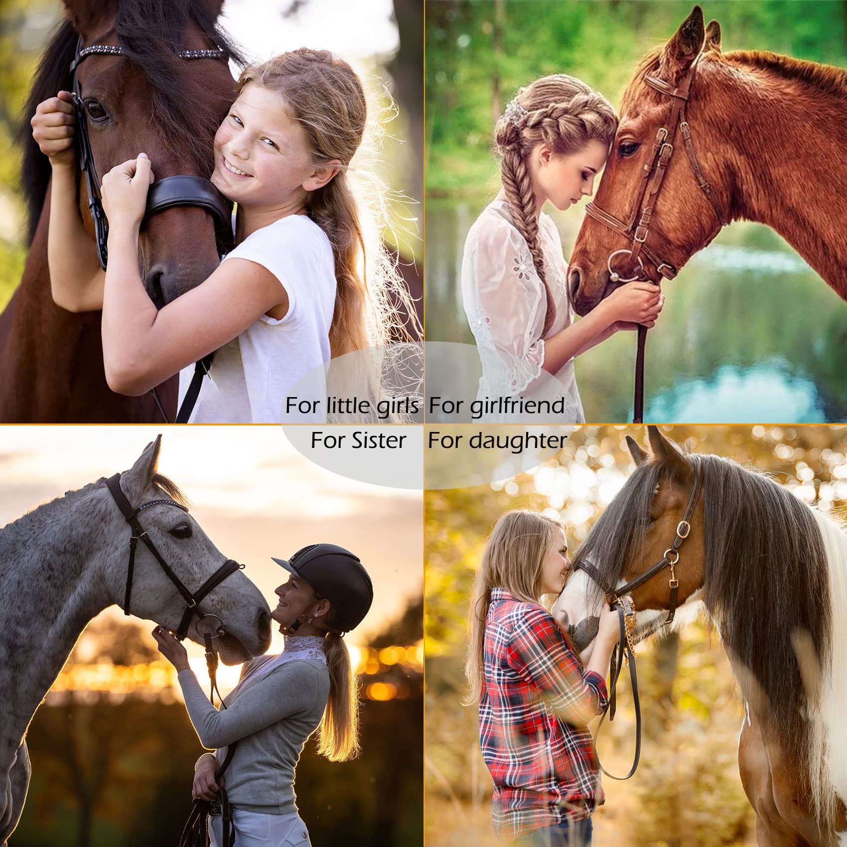 Sterling Silver Horse Necklace for Girls & Women – Heart Shaped Cubic Zirconia Pendant – Elegant Equestrian Jewelry Gift for Teen Girls, Kids (Birthday, Christmas) | Perfect for Horse Lovers, Equestrian Events & Special Occasions