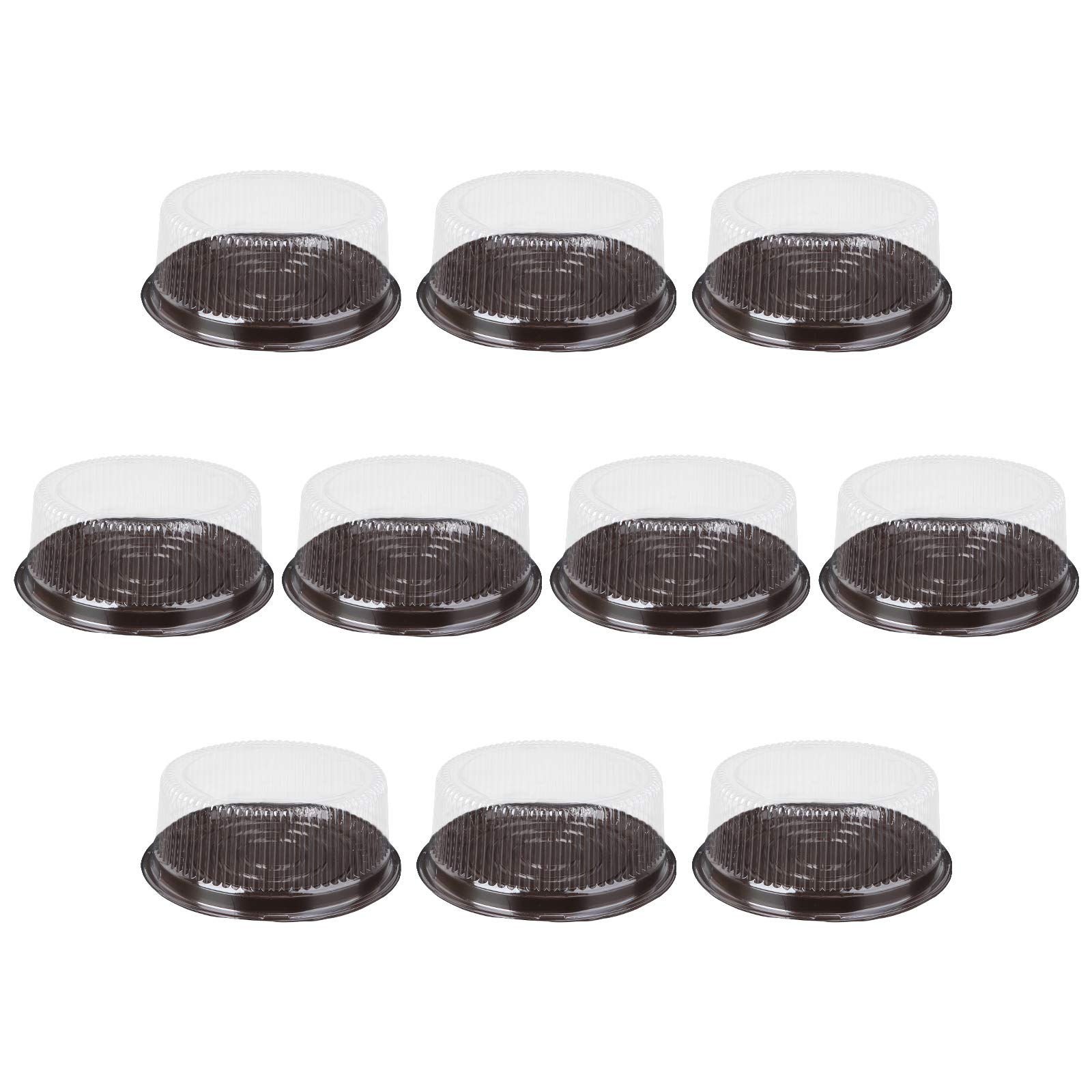 10Pcs 8 Inch Clear Plastic Cake Boxes - Transparent Pastry Cupcake Containers with Dome Lids for Bakery, Desserts & Party Display (Perfect for Wedding, Birthday & Catering Events)