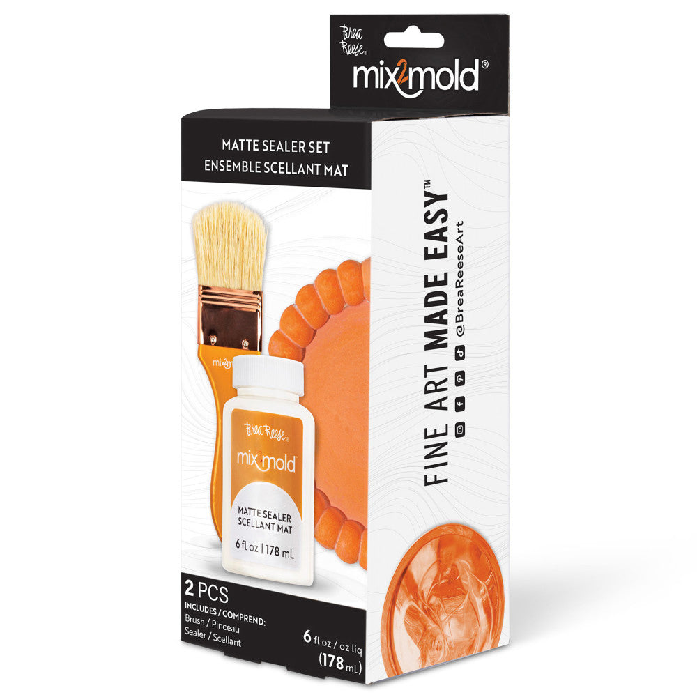 Brea Reese Mix2Mold Matte Sealer - 6 fl oz with Brush | DIY Crafts, Resin Art, Jewelry Making & Home Decor Projects