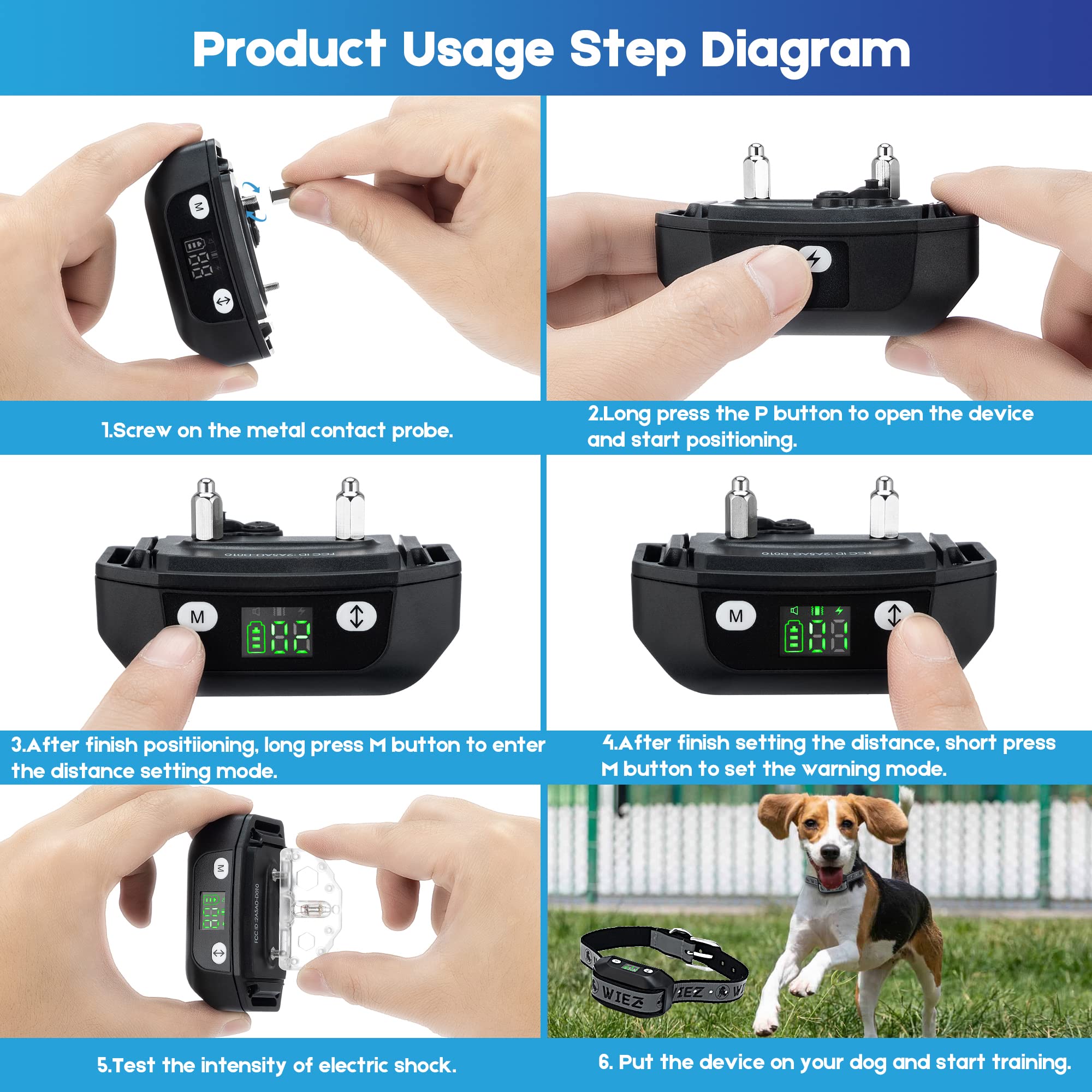 **WIEZ GPS Wireless Dog Fence for Outdoor Use - Electric Pet Containment System for Small, Medium & Large Dogs - Perfect for Backyard, Farm & Open Field Training**