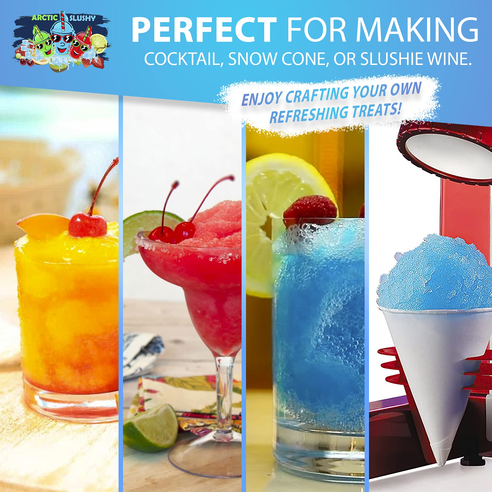 Arctic Slushy Frozen Slushie Syrup Mix - Mango Flavor for Ice Drink Machines & Blenders - DIY & Commercial Use - Makes 40 Cups (Half Gallon) - Perfect for Parties, Summer Treats & Frozen Beverage Business