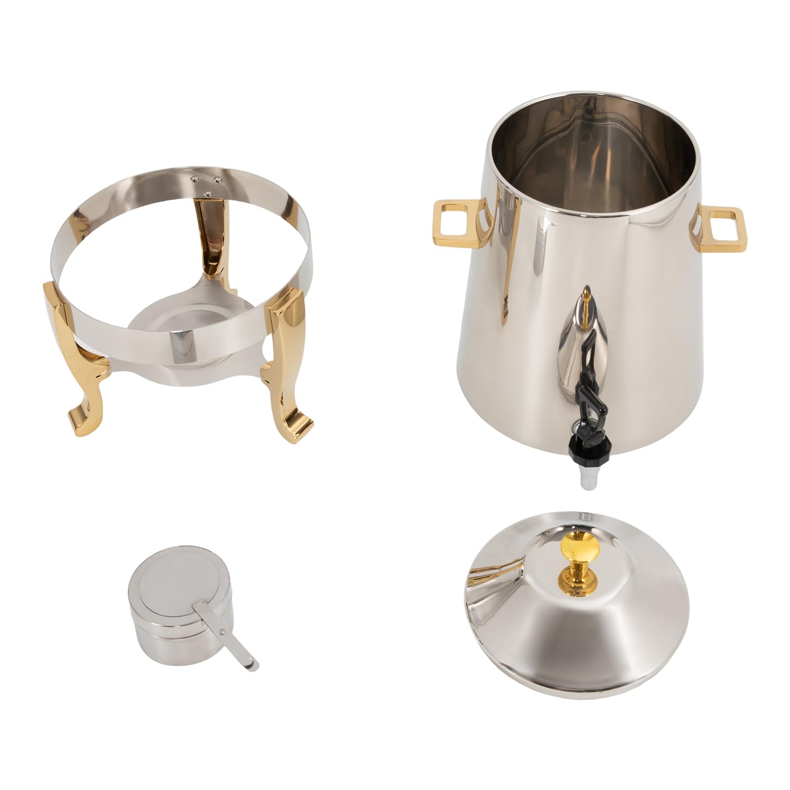 13L Stainless Steel Electric Hot Beverage Dispenser with Spigot - Commercial Coffee Urn for Hot Tea, Coffee, Cold Milk, Juice & Water - Perfect for Parties, Events, Catering & Office Use (Gold)
