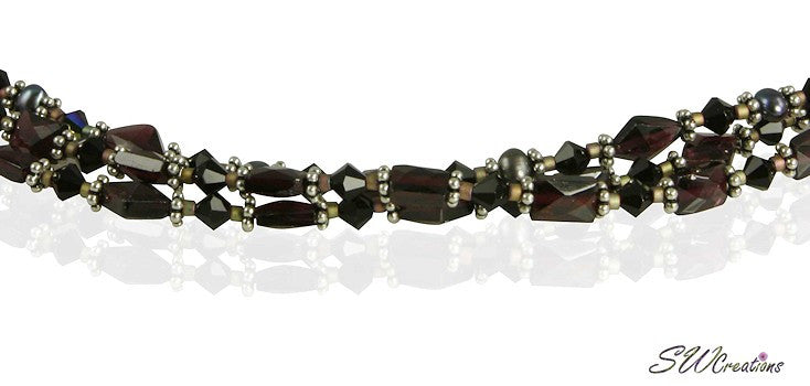 Multi Strand Garnet Gemstone Necklace for Women | Genuine Red Garnet Beaded Jewelry | Perfect for Evening Parties, Weddings & Special Occasions